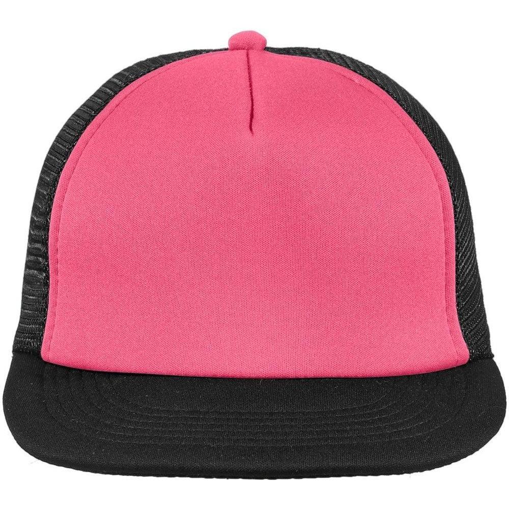 no-logo District Flat Bill Snapback Trucker Cap-Regular-District-Neon Pink-OSFA-Thread Logic
