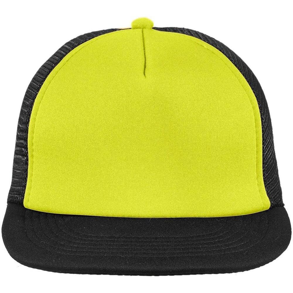 no-logo District Flat Bill Snapback Trucker Cap-Regular-District-Neon Yellow-OSFA-Thread Logic