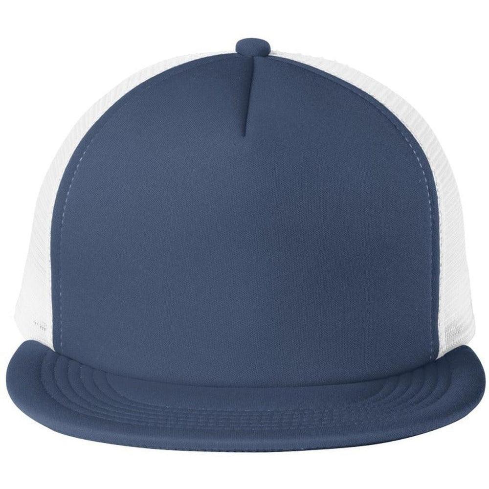 no-logo District Flat Bill Snapback Trucker Cap-Regular-District-New Navy-OSFA-Thread Logic