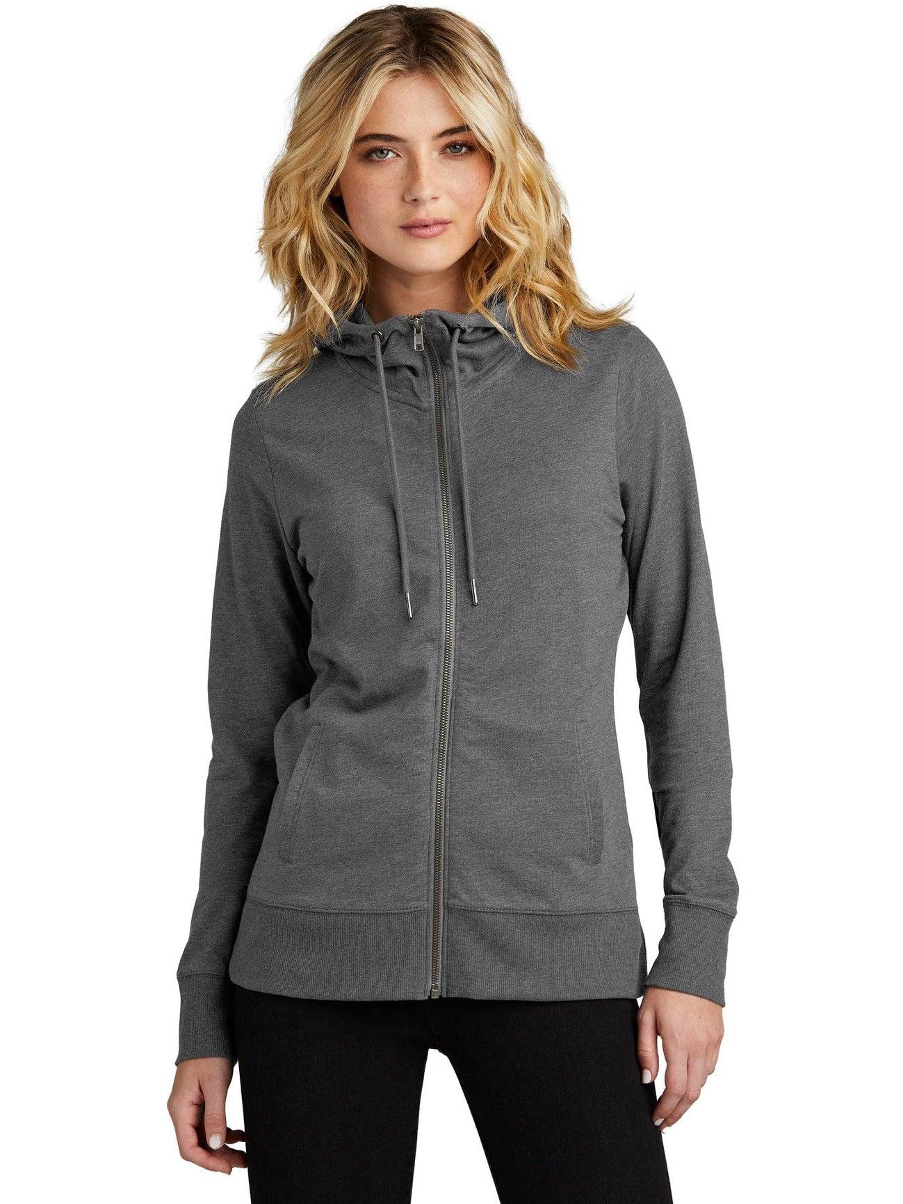 no-logo District Ladies Featherweight French Terry Full-Zip Hoodie-New-District-Thread Logic