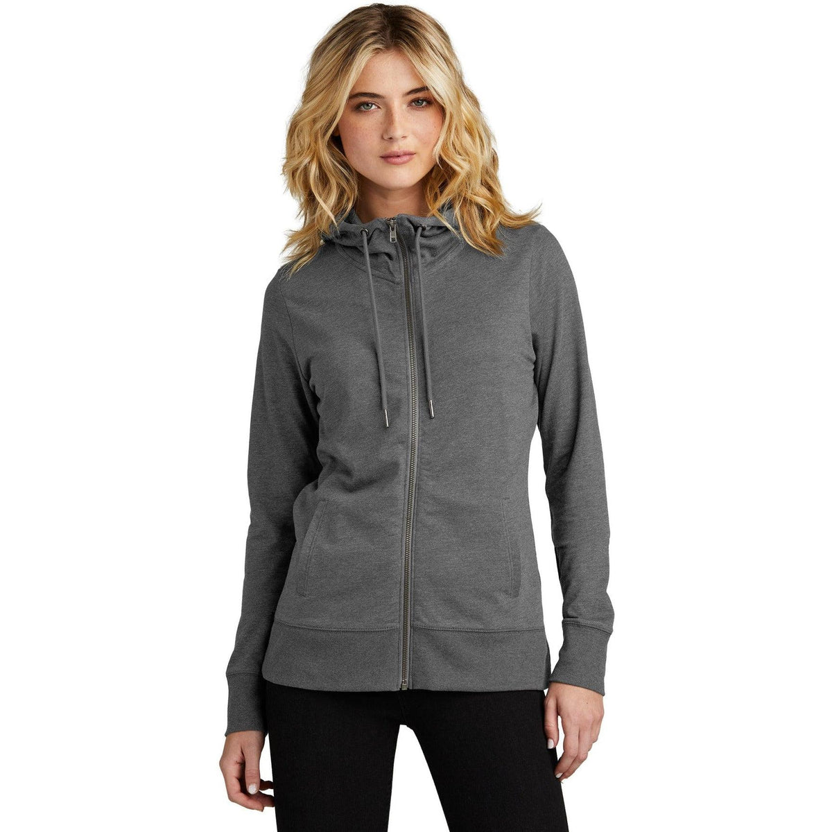 no-logo District Ladies Featherweight French Terry Full-Zip Hoodie-New-District-Thread Logic