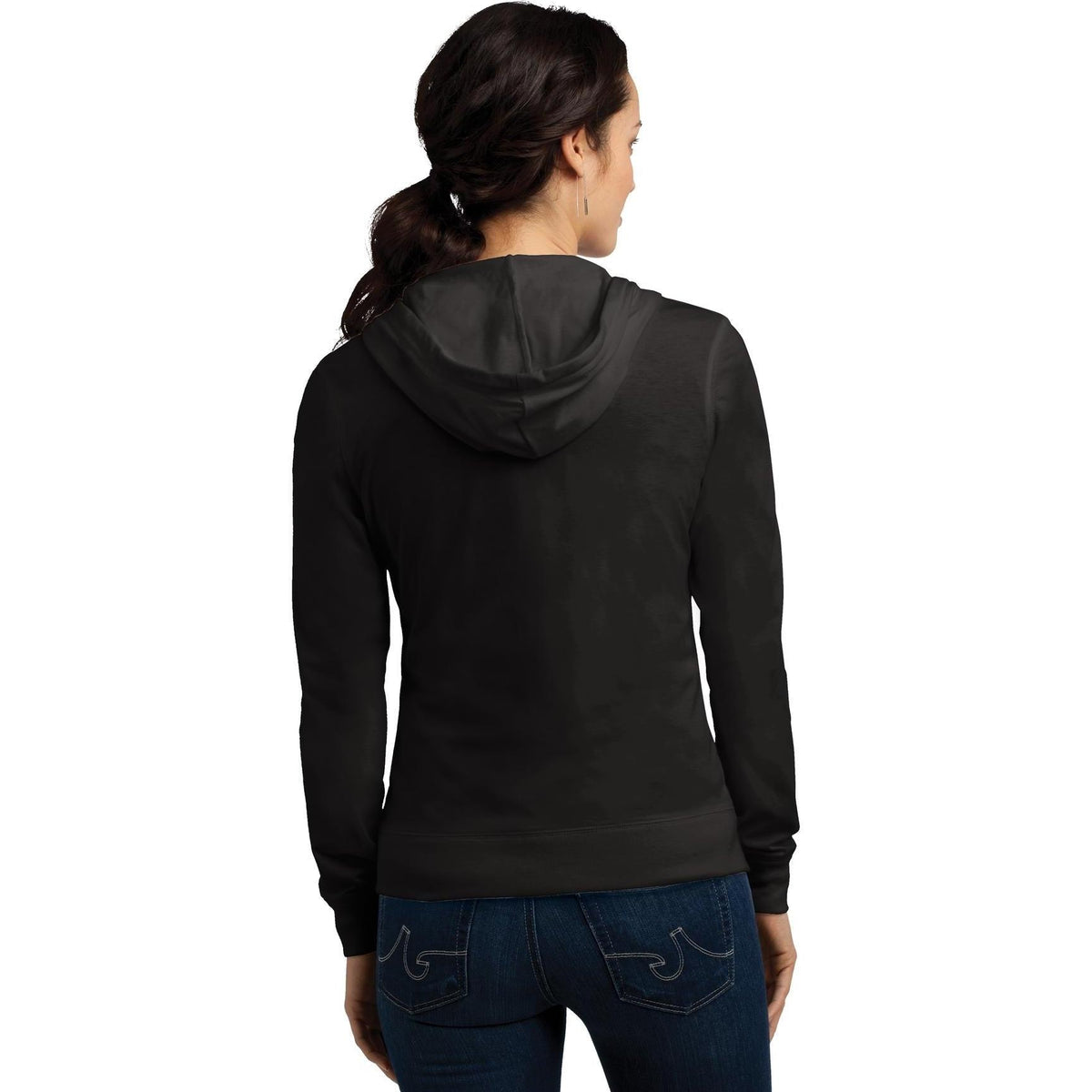 no-logo District Ladies Fitted Jersey Full-Zip Hoodie-Regular-District-Thread Logic