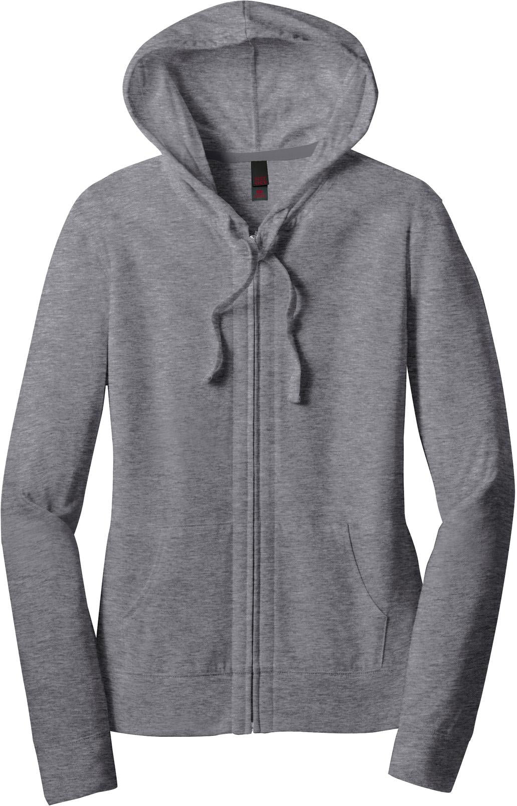 District Ladies Fitted Jersey Full-Zip Hoodie