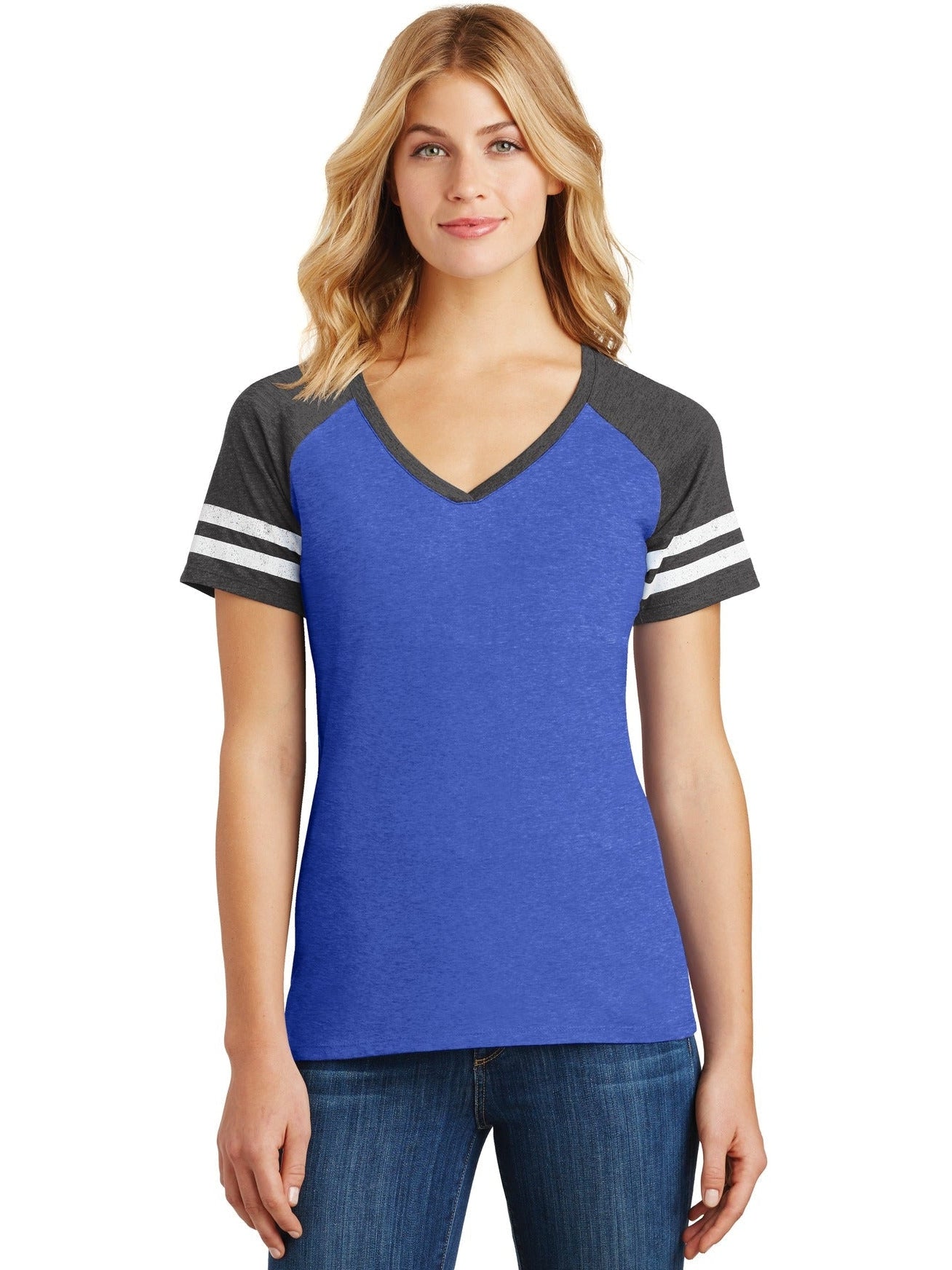 no-logo District Ladies Game V-Neck Tee-Regular-District-Thread Logic