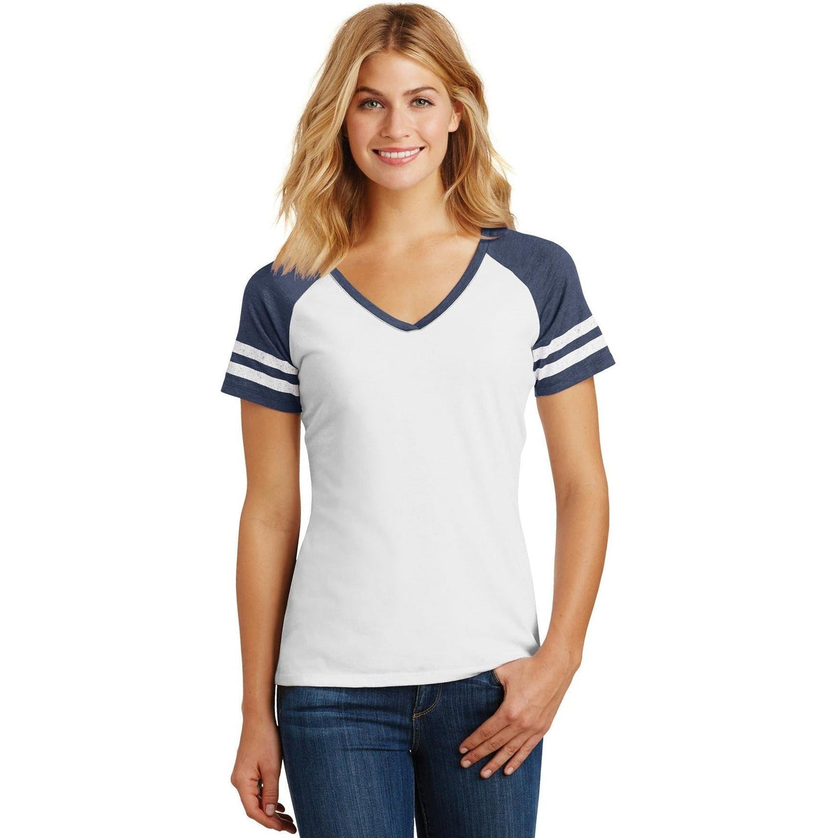 no-logo District Women's Game V-Neck Tee-Polos-District-Thread Logic