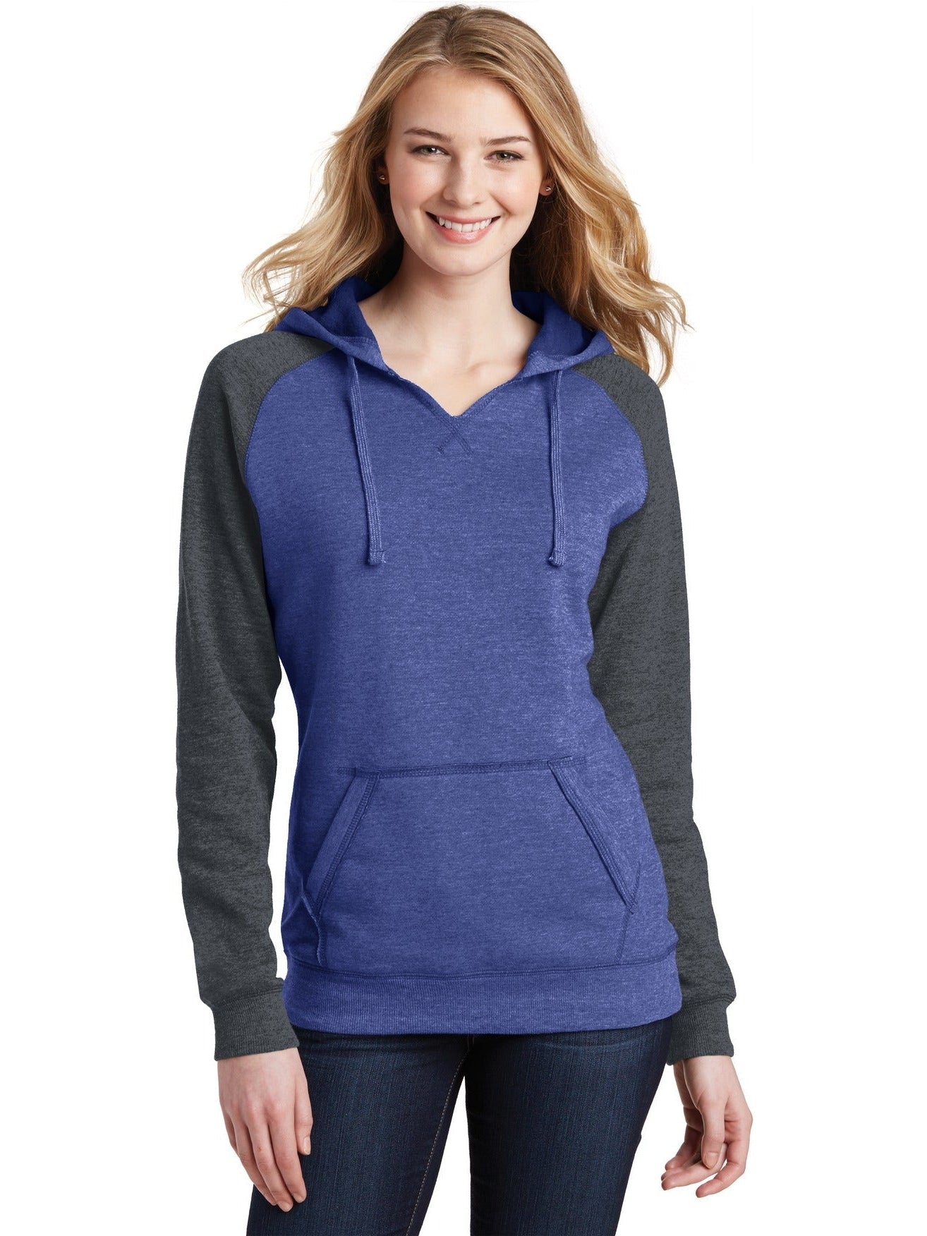 no-logo District Ladies Lightweight Fleece Raglan Hoodie-Regular-District-Thread Logic