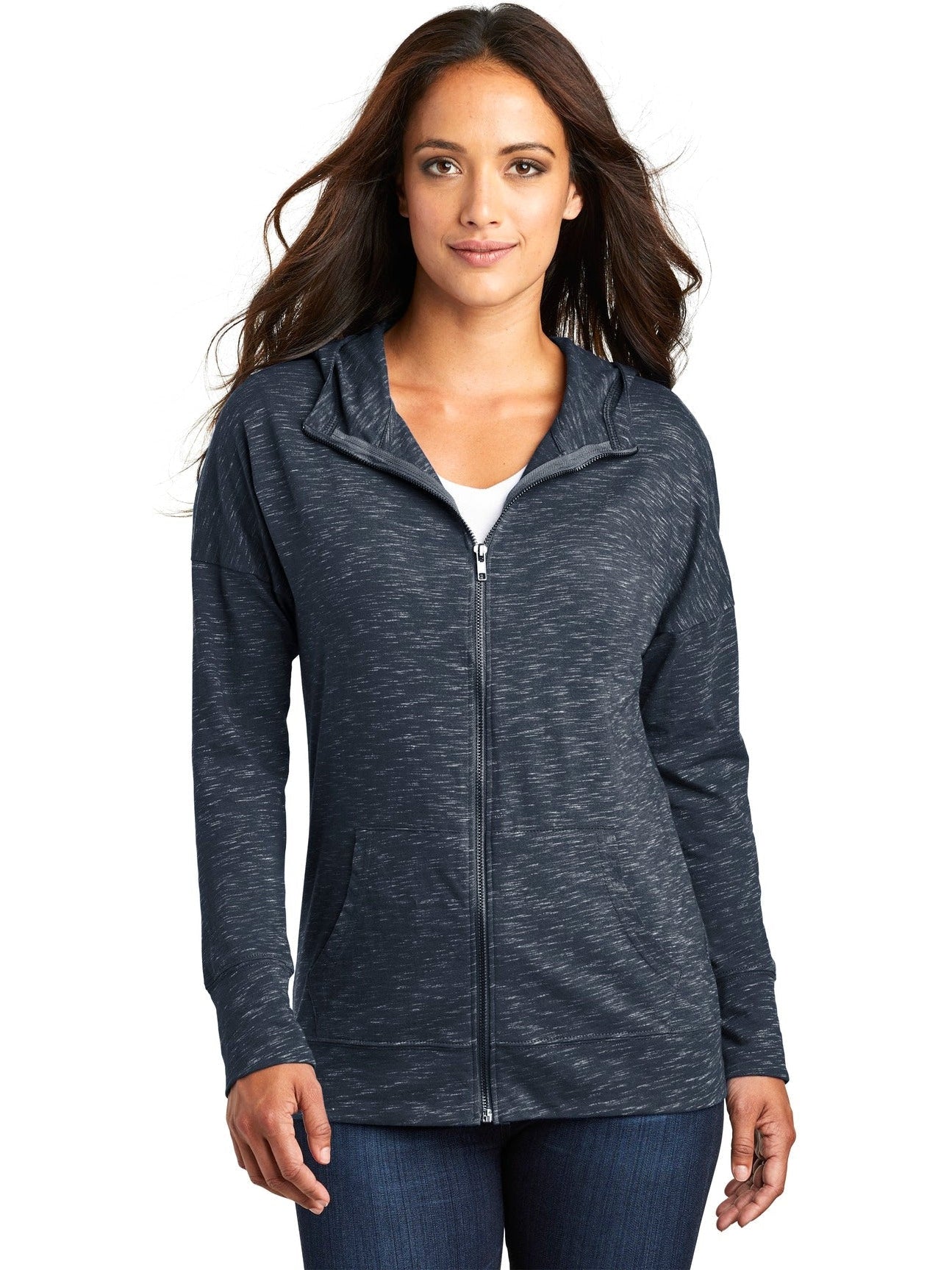 no-logo District Ladies Medal Full-Zip Hoodie-Regular-District-Thread Logic