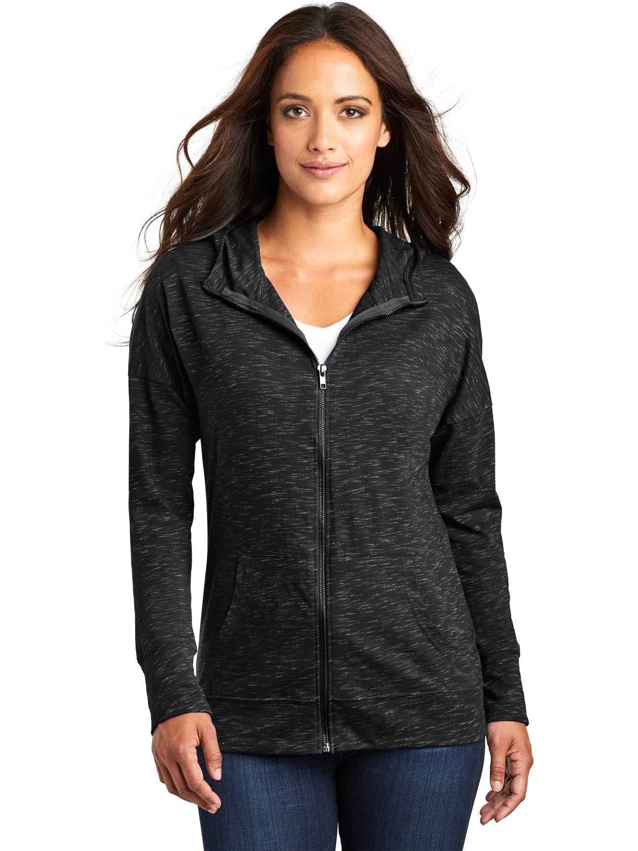 no-logo District Ladies Medal Full-Zip Hoodie-Regular-District-Thread Logic