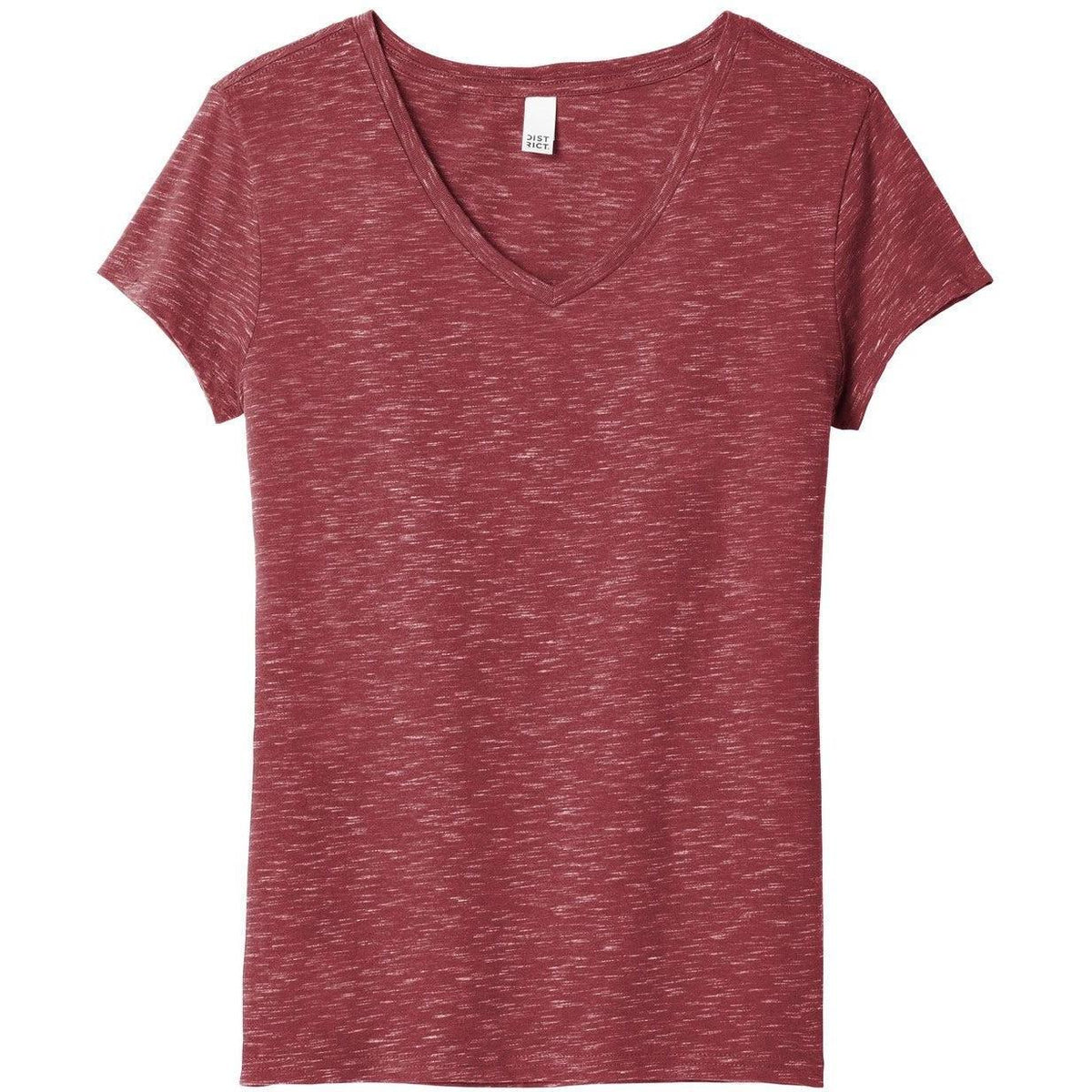 no-logo CLOSEOUT - District Ladies Medal V-Neck Tee-Polos-District-Cardinal-XS-Thread Logic