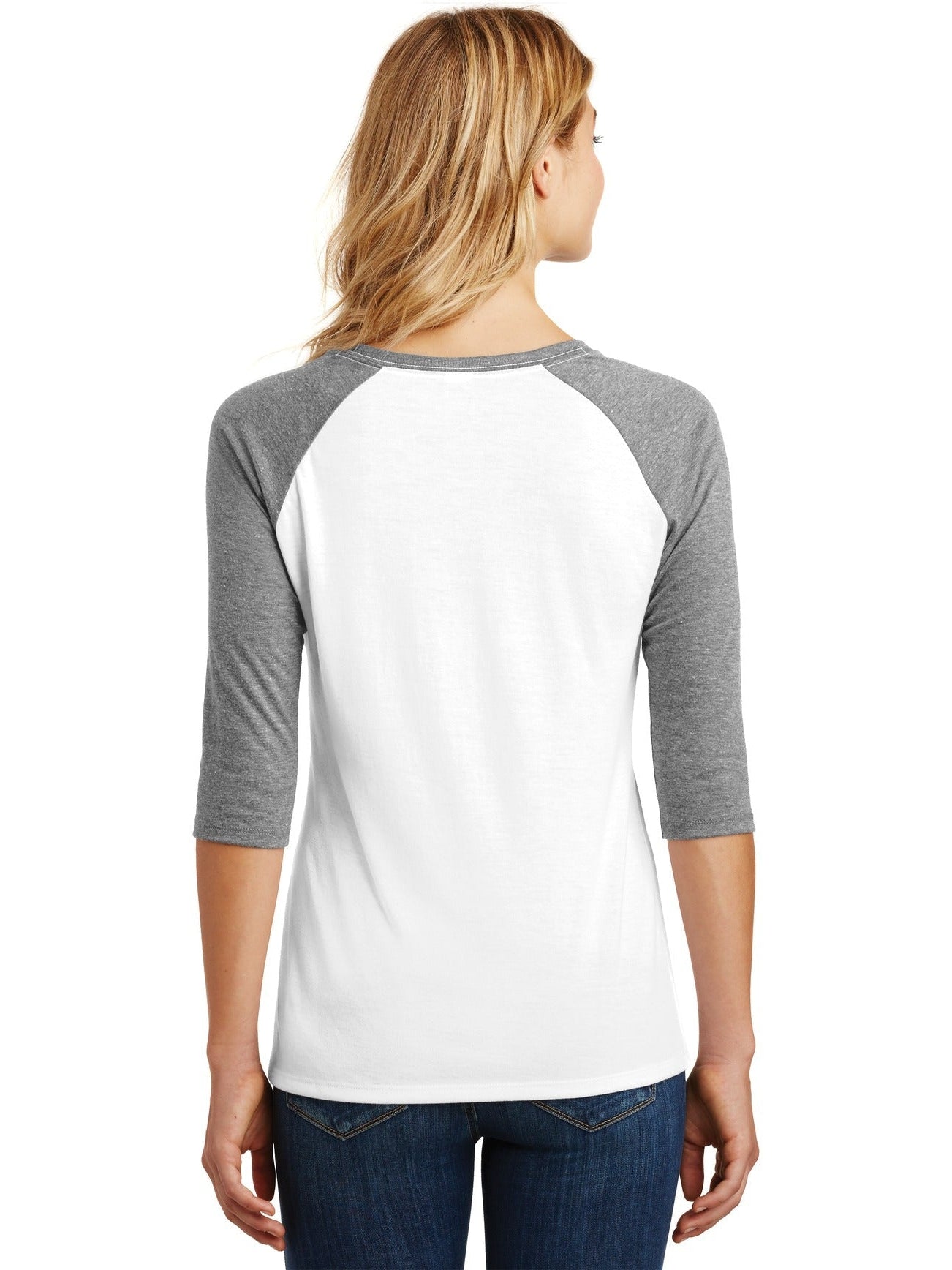 no-logo District Ladies Perfect Tri 3/4-Sleeve Raglan-Regular-District-Thread Logic