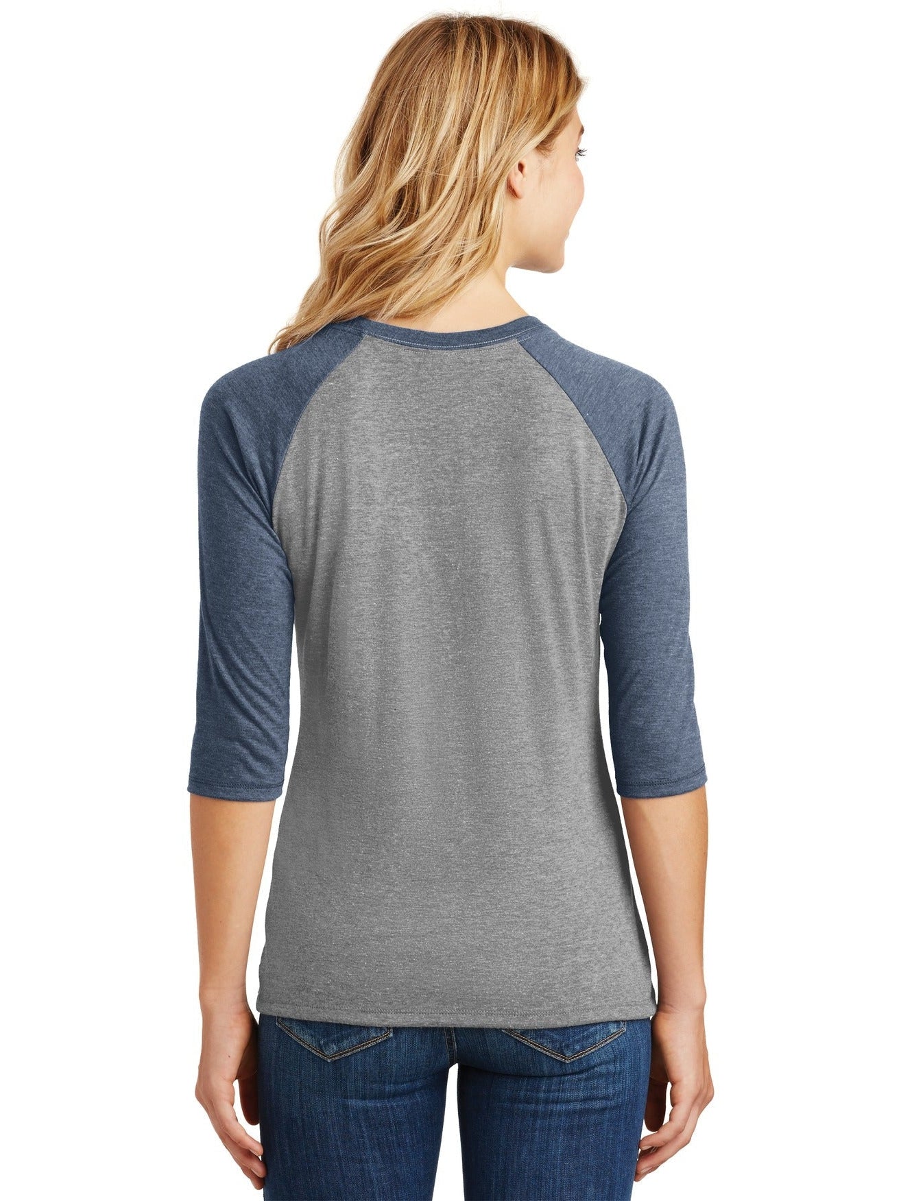 no-logo District Ladies Perfect Tri 3/4-Sleeve Raglan-Regular-District-Thread Logic
