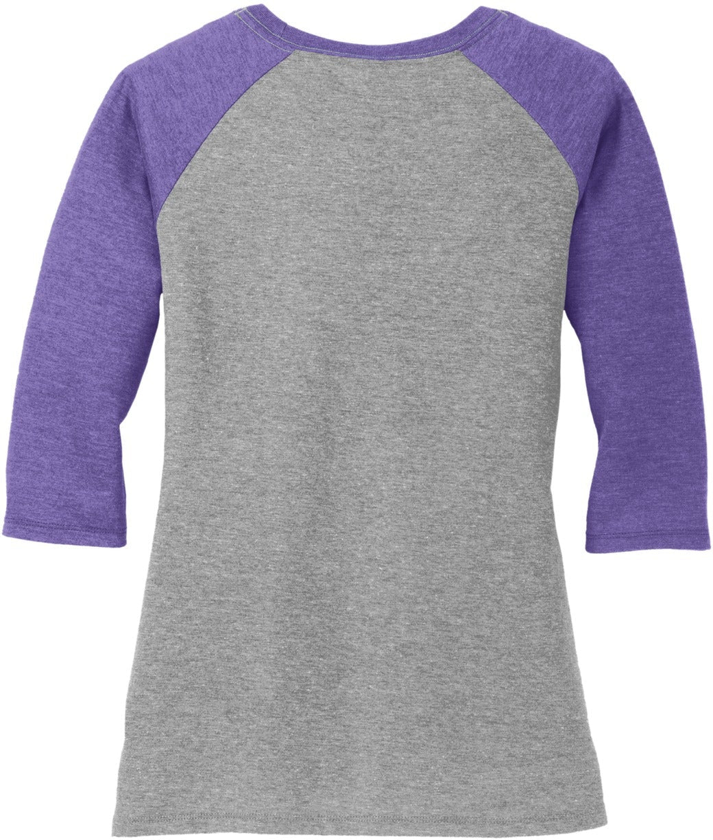 no-logo District Ladies Perfect Tri 3/4-Sleeve Raglan-Regular-District-Thread Logic