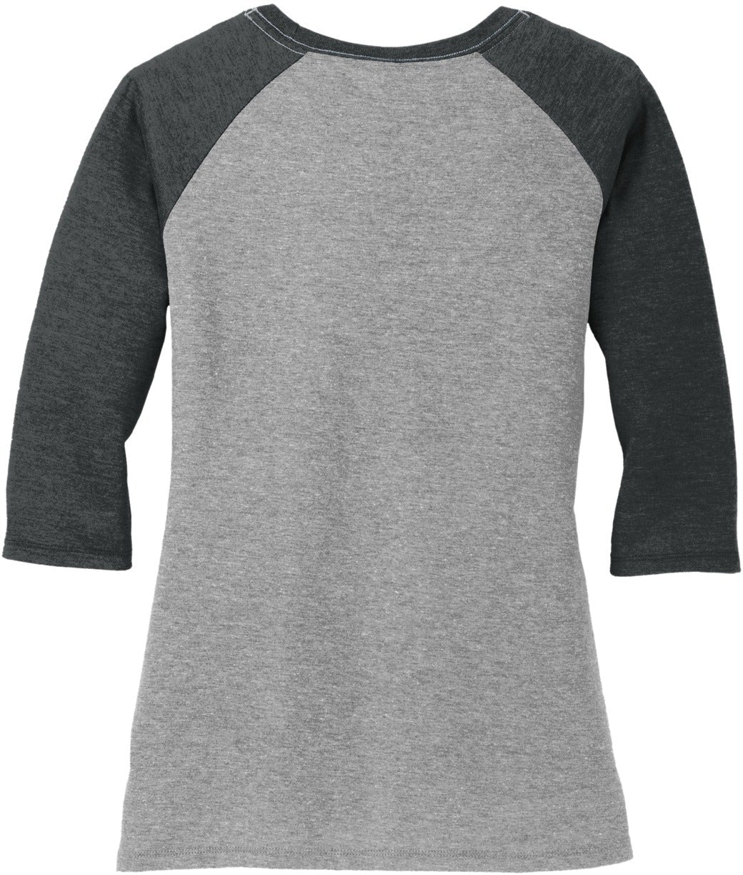 no-logo District Ladies Perfect Tri 3/4-Sleeve Raglan-Regular-District-Thread Logic