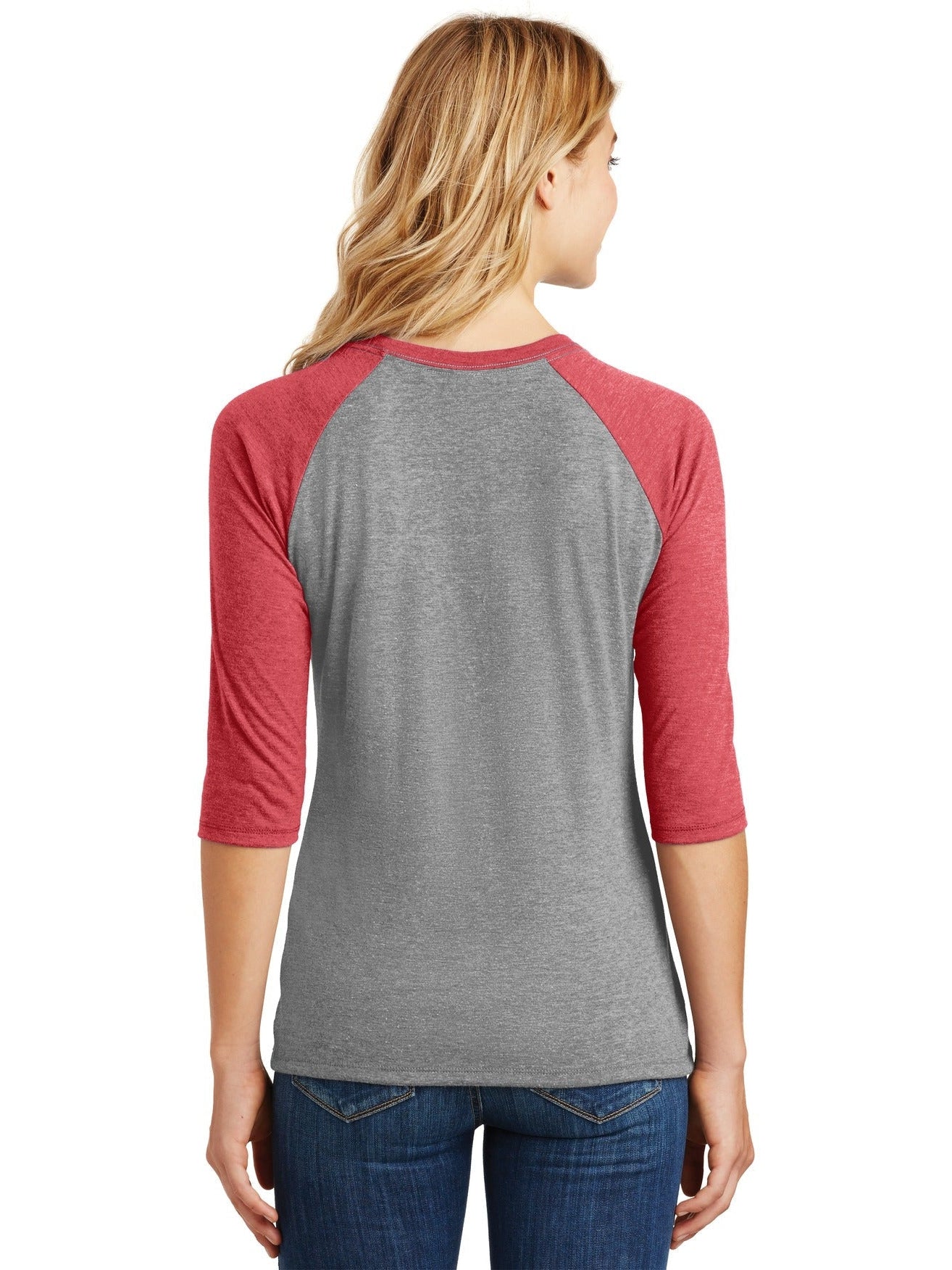 no-logo District Ladies Perfect Tri 3/4-Sleeve Raglan-Regular-District-Thread Logic