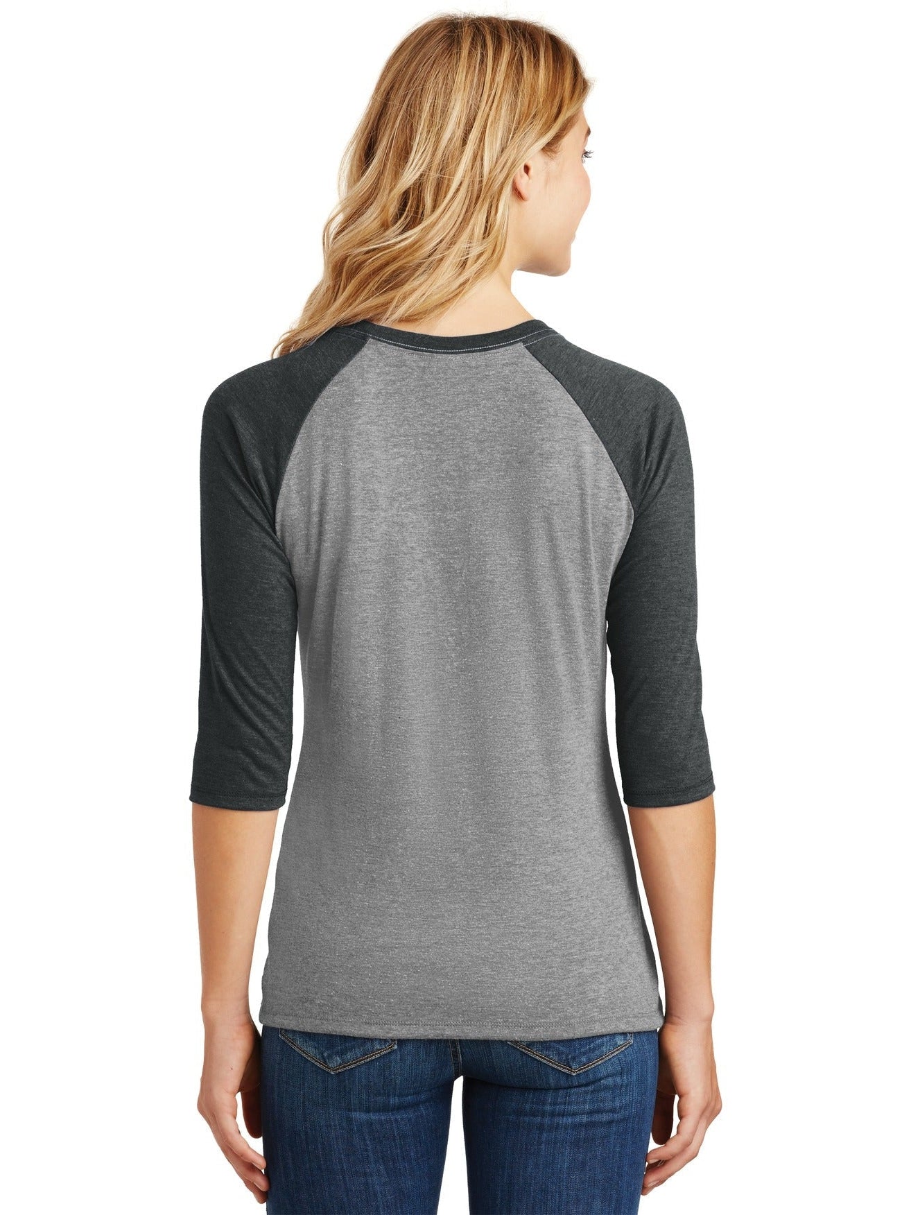 no-logo District Ladies Perfect Tri 3/4-Sleeve Raglan-Regular-District-Thread Logic