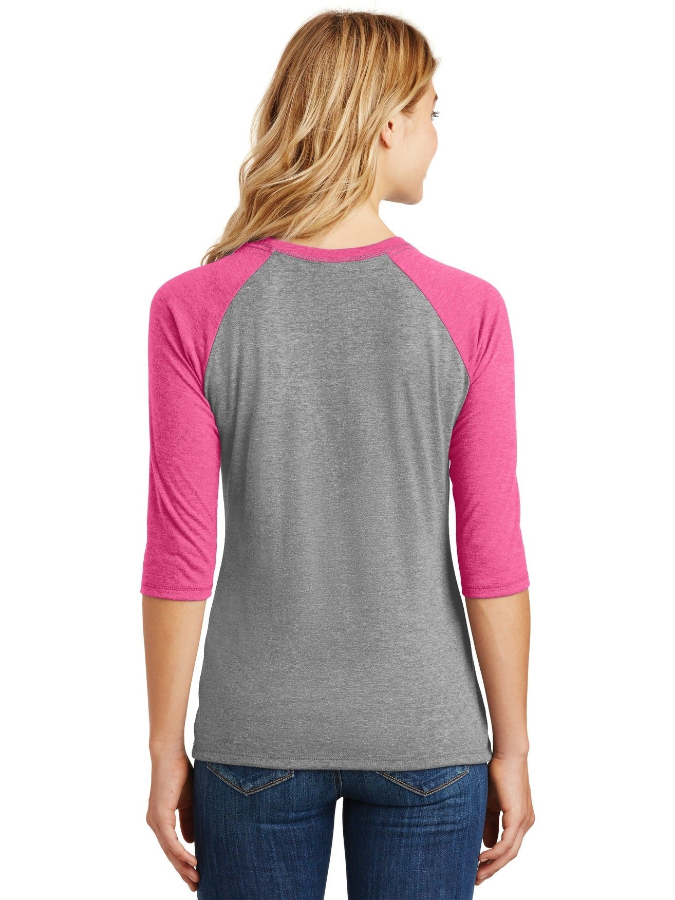 no-logo District Ladies Perfect Tri 3/4-Sleeve Raglan-Regular-District-Thread Logic