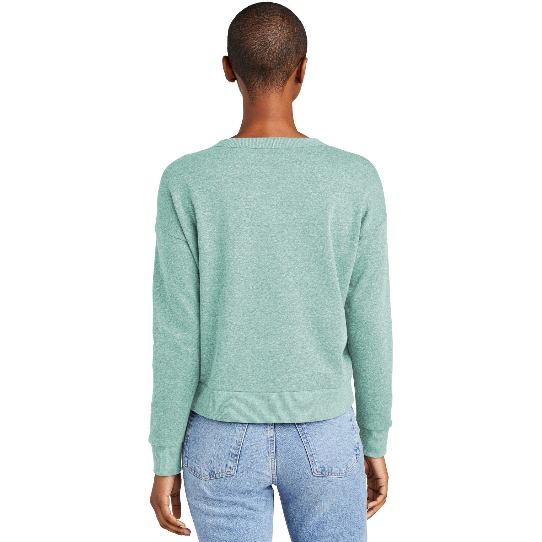 no-logo District Ladies Perfect Tri Fleece V-Neck Sweatshirt-Apparel-District-Thread Logic