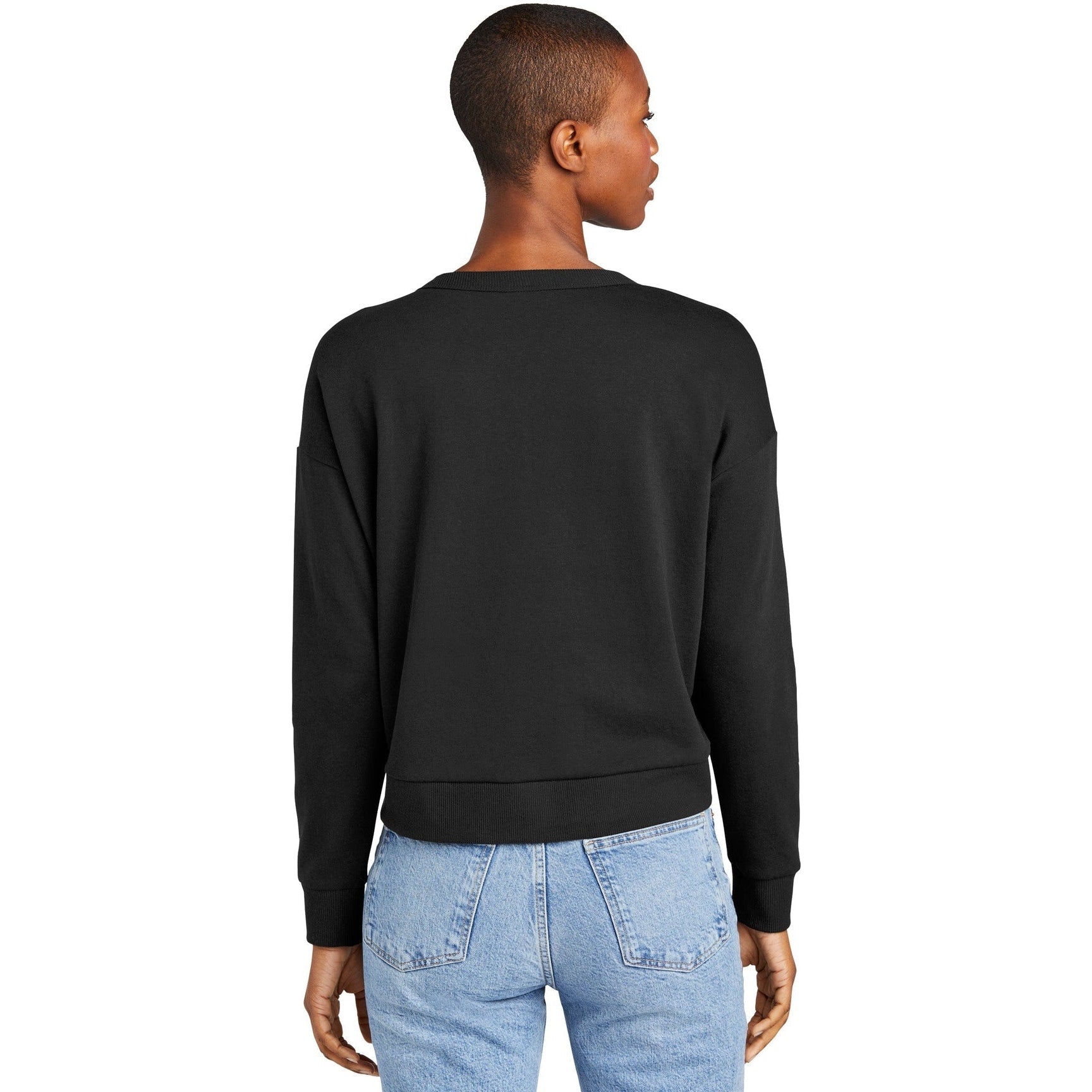 no-logo District Ladies Perfect Tri Fleece V-Neck Sweatshirt-Apparel-District-Thread Logic