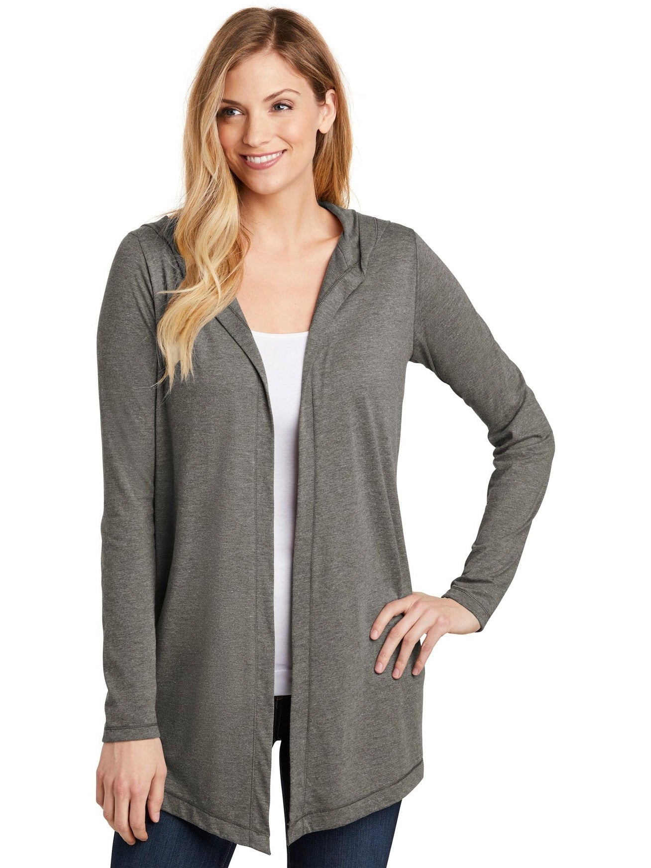 no-logo District Ladies Perfect Tri Hooded Cardigan-Regular-District-Thread Logic