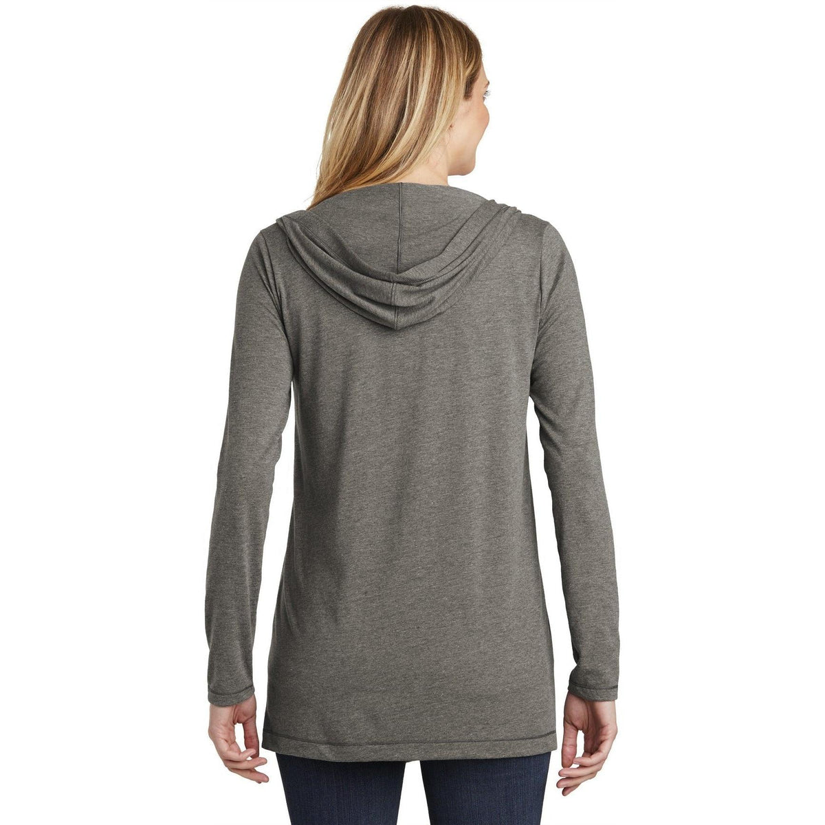 no-logo District Women's Perfect Tri Hooded Cardigan-Sweaters-District-Thread Logic