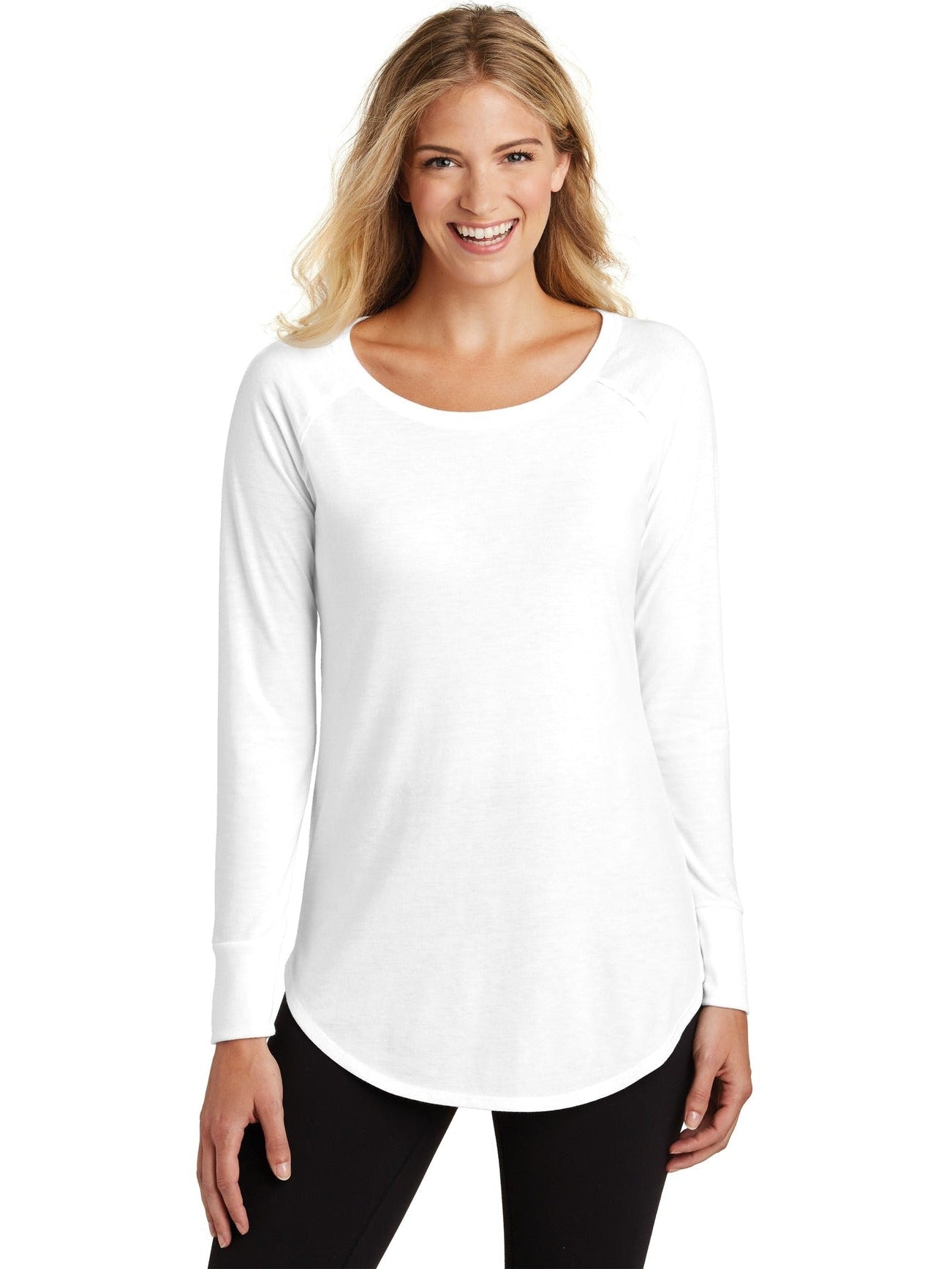 no-logo District Ladies Perfect Tri Long Sleeve Tunic Tee-Regular-District-Thread Logic