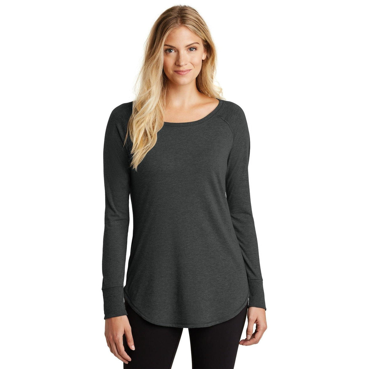 no-logo District Women's Perfect Tri Long Sleeve Tunic Tee-Regular-District-Thread Logic