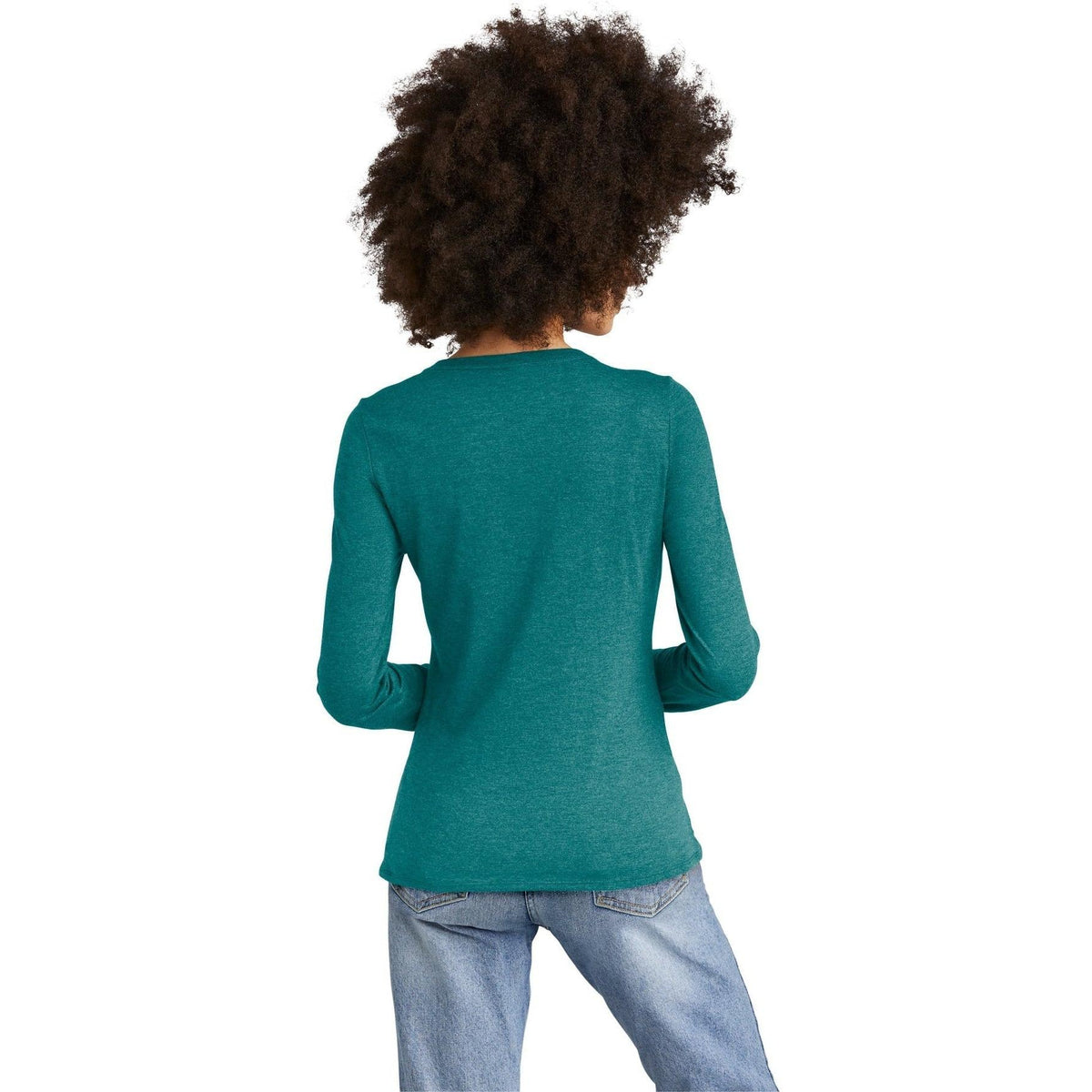 no-logo District Ladies Perfect Tri Long Sleeve V-Neck Tee-Regular-District-Thread Logic