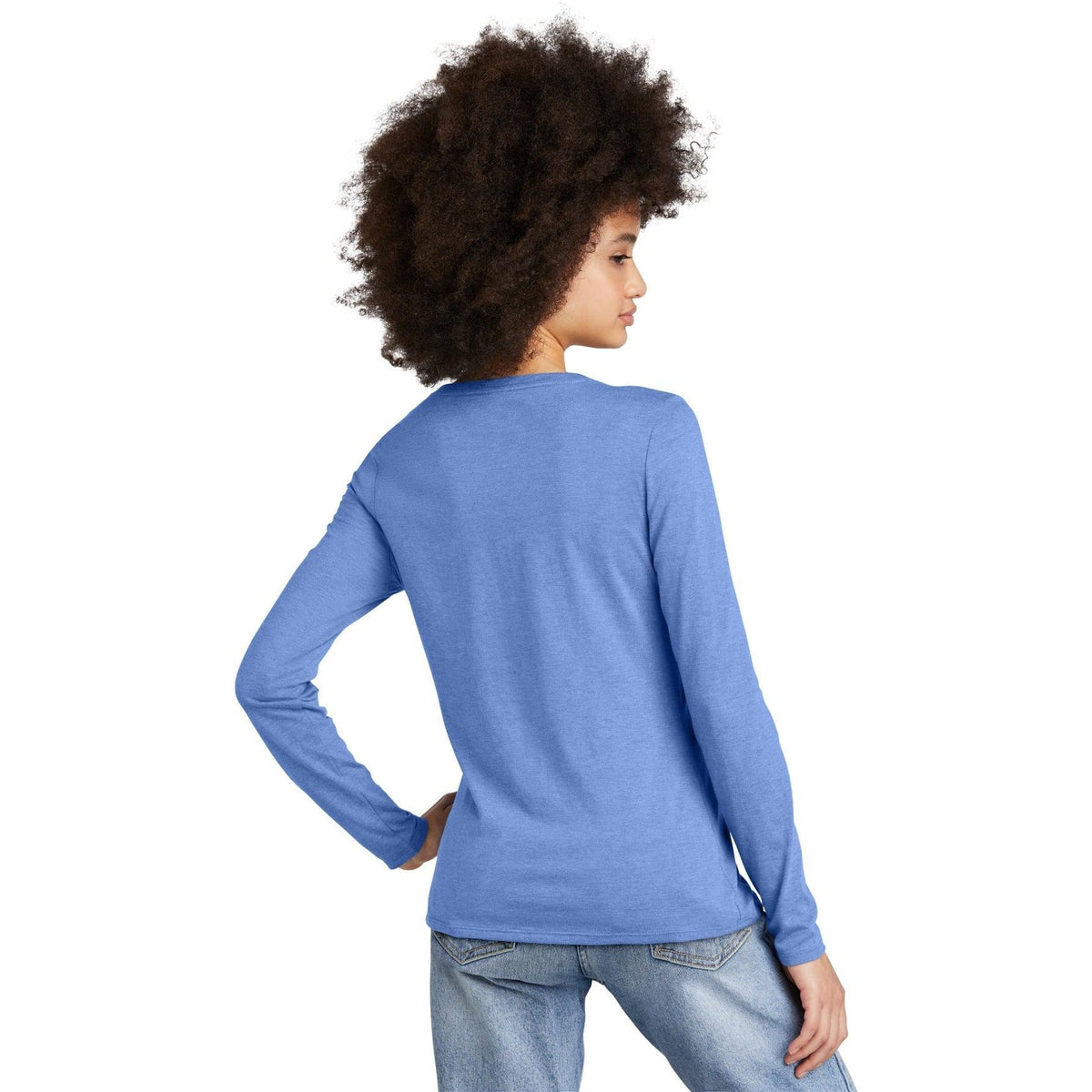 no-logo District Ladies Perfect Tri Long Sleeve V-Neck Tee-Regular-District-Thread Logic