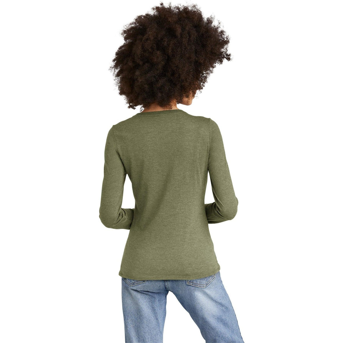 no-logo District Ladies Perfect Tri Long Sleeve V-Neck Tee-Regular-District-Thread Logic