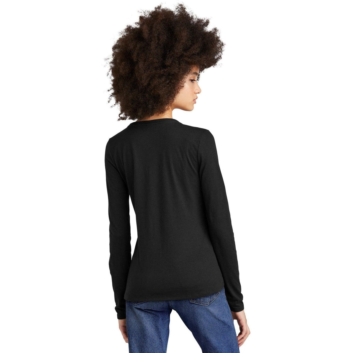 no-logo District Ladies Perfect Tri Long Sleeve V-Neck Tee-Regular-District-Thread Logic
