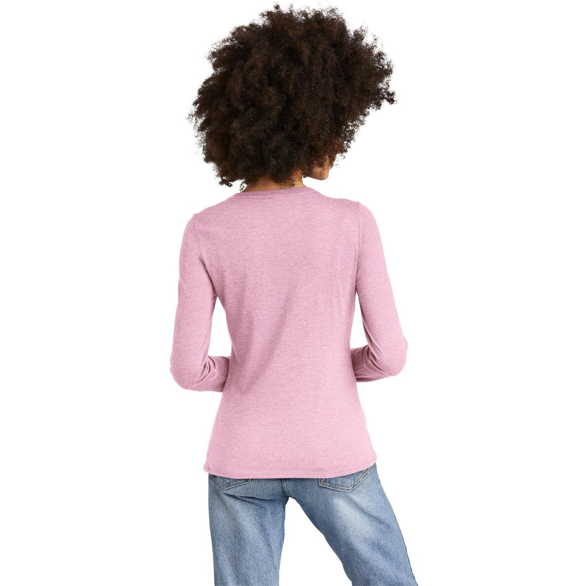 no-logo District Ladies Perfect Tri Long Sleeve V-Neck Tee-Regular-District-Thread Logic