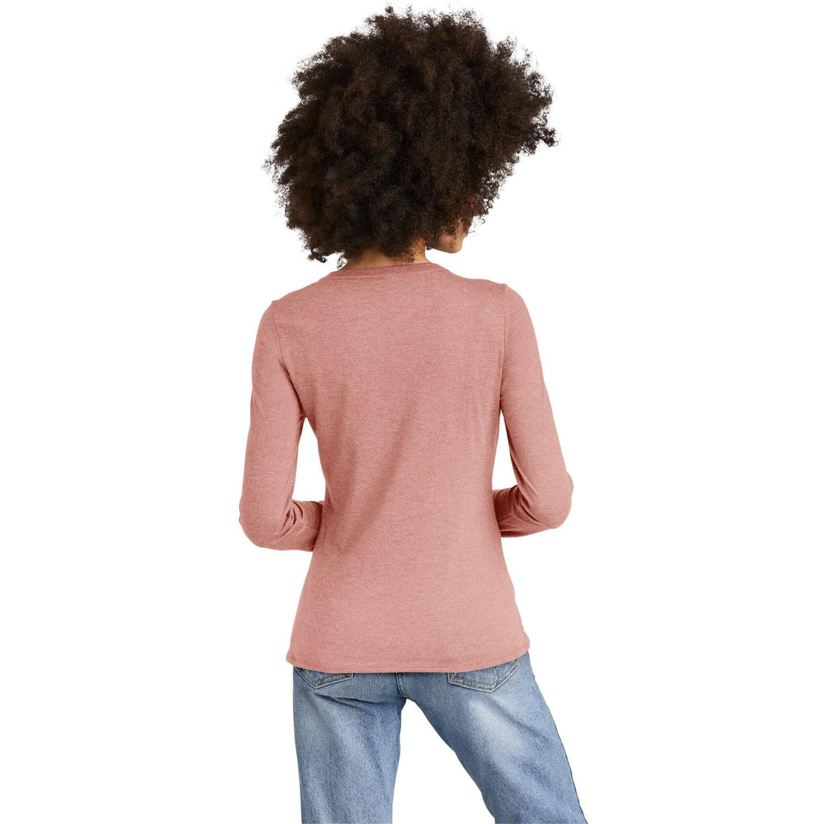 no-logo District Ladies Perfect Tri Long Sleeve V-Neck Tee-Regular-District-Thread Logic