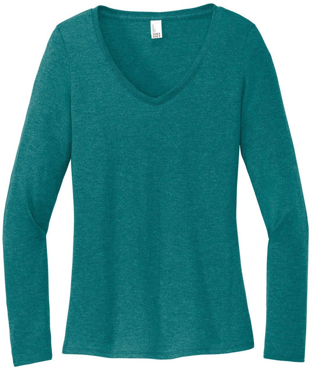 District Ladies Perfect Tri Long Sleeve V-Neck Tee