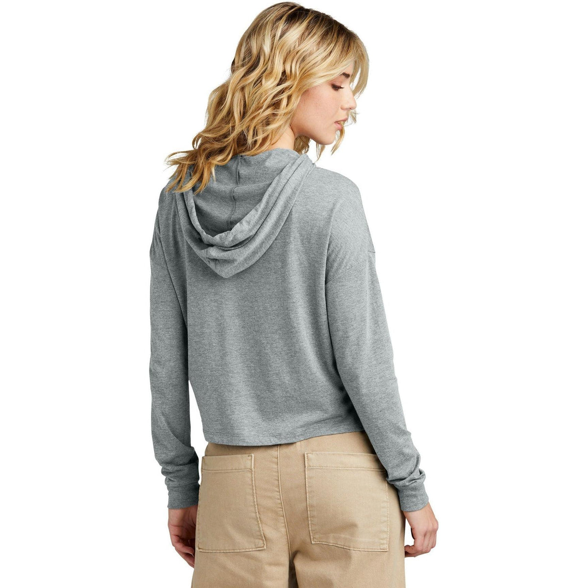 no-logo District Ladies Perfect Tri Midi Long Sleeve Hoodie-New-District-Thread Logic