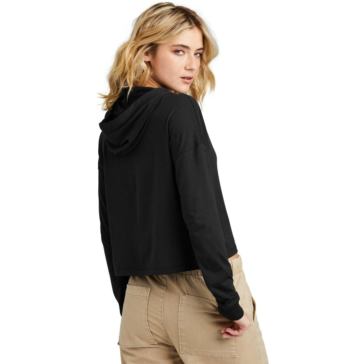 no-logo District Ladies Perfect Tri Midi Long Sleeve Hoodie-New-District-Thread Logic
