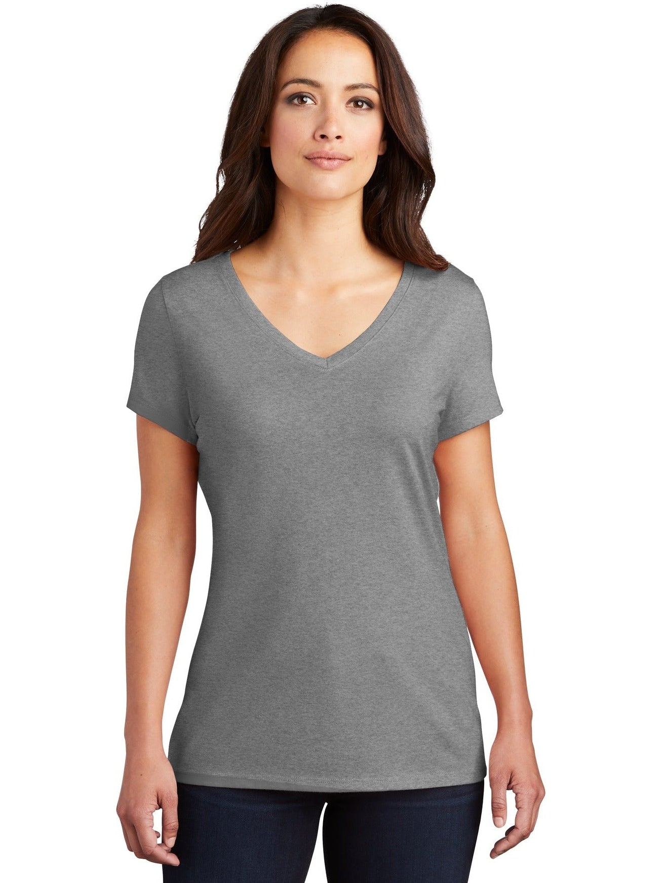 no-logo District Ladies Perfect Tri V-Neck Tee-Regular-District-Thread Logic