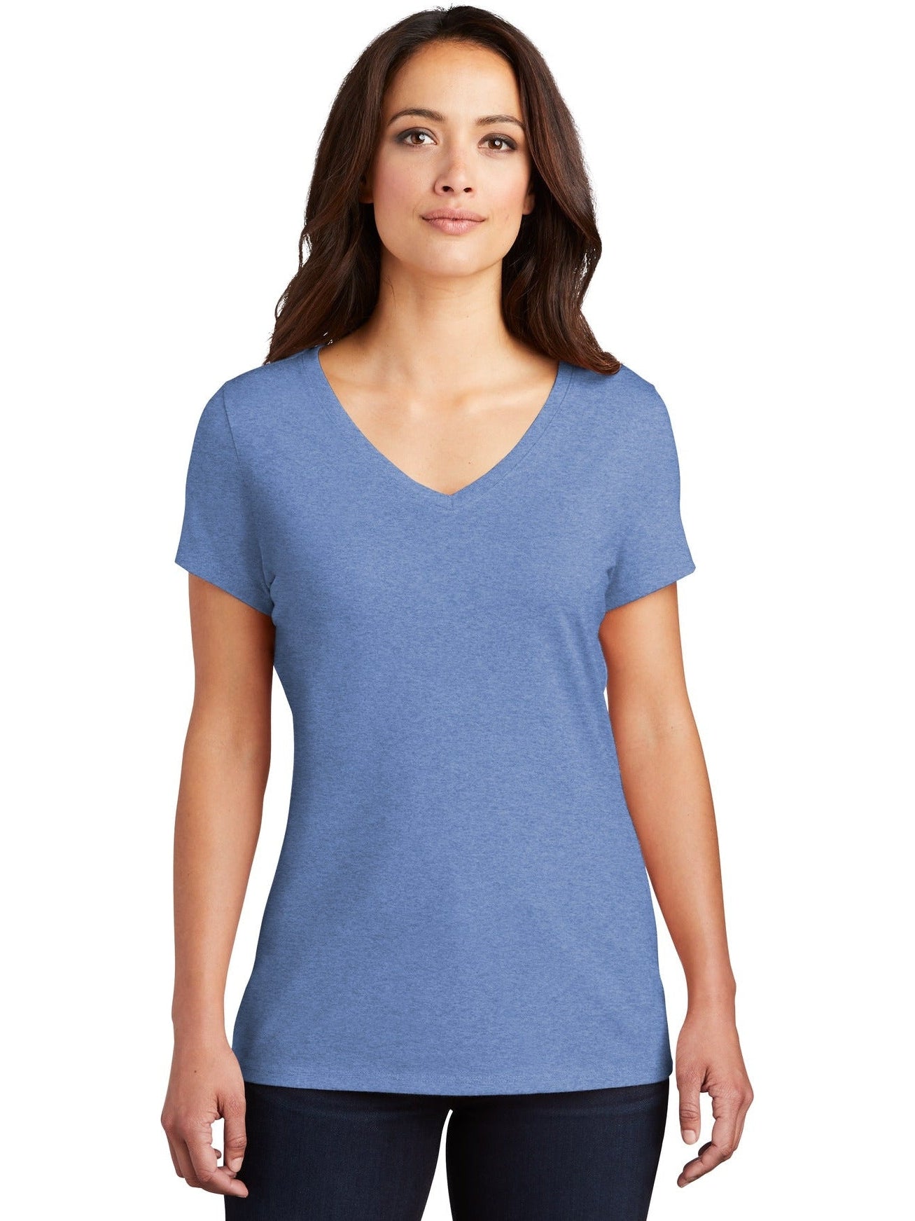 no-logo District Ladies Perfect Tri V-Neck Tee-Regular-District-Thread Logic