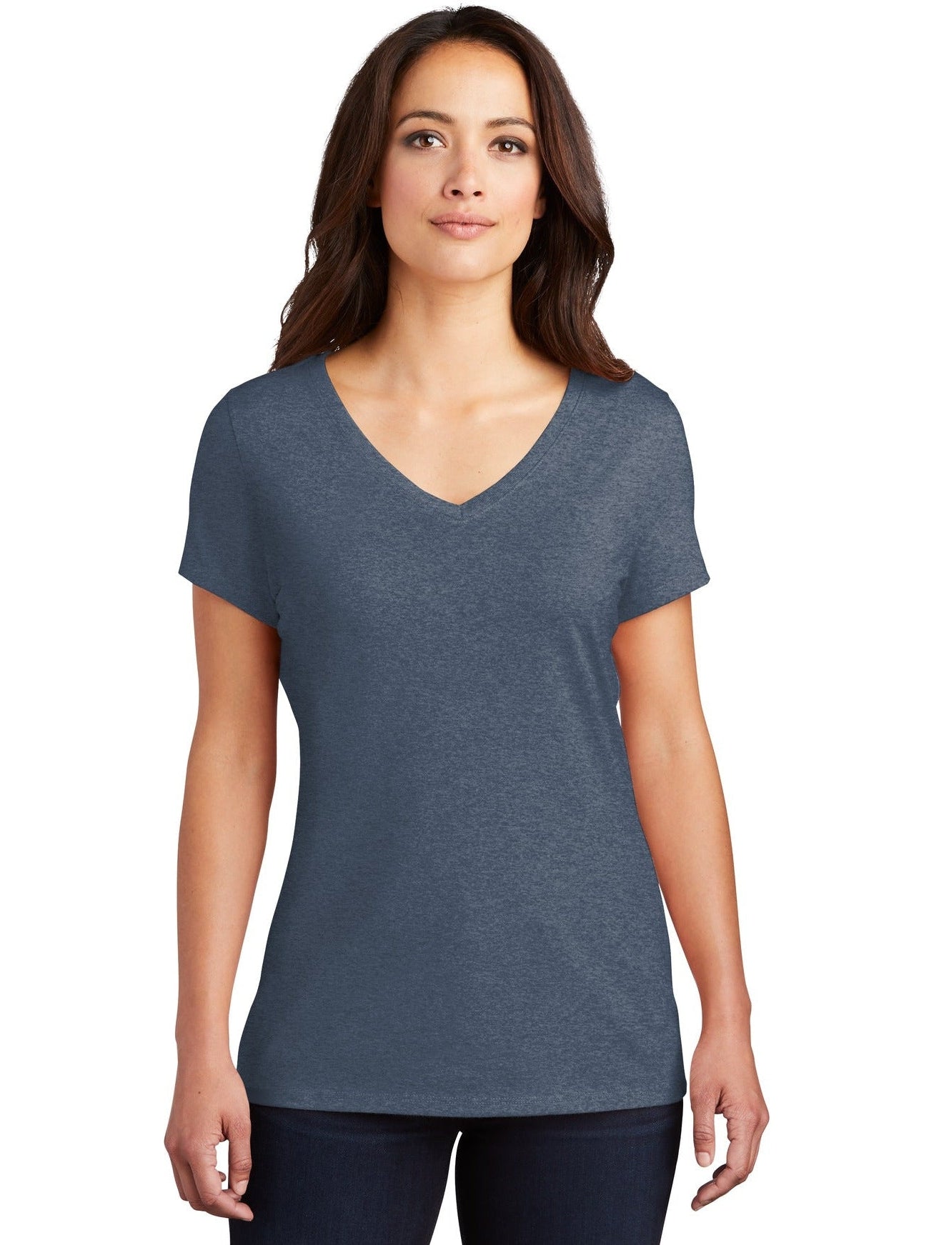no-logo District Ladies Perfect Tri V-Neck Tee-Regular-District-Thread Logic