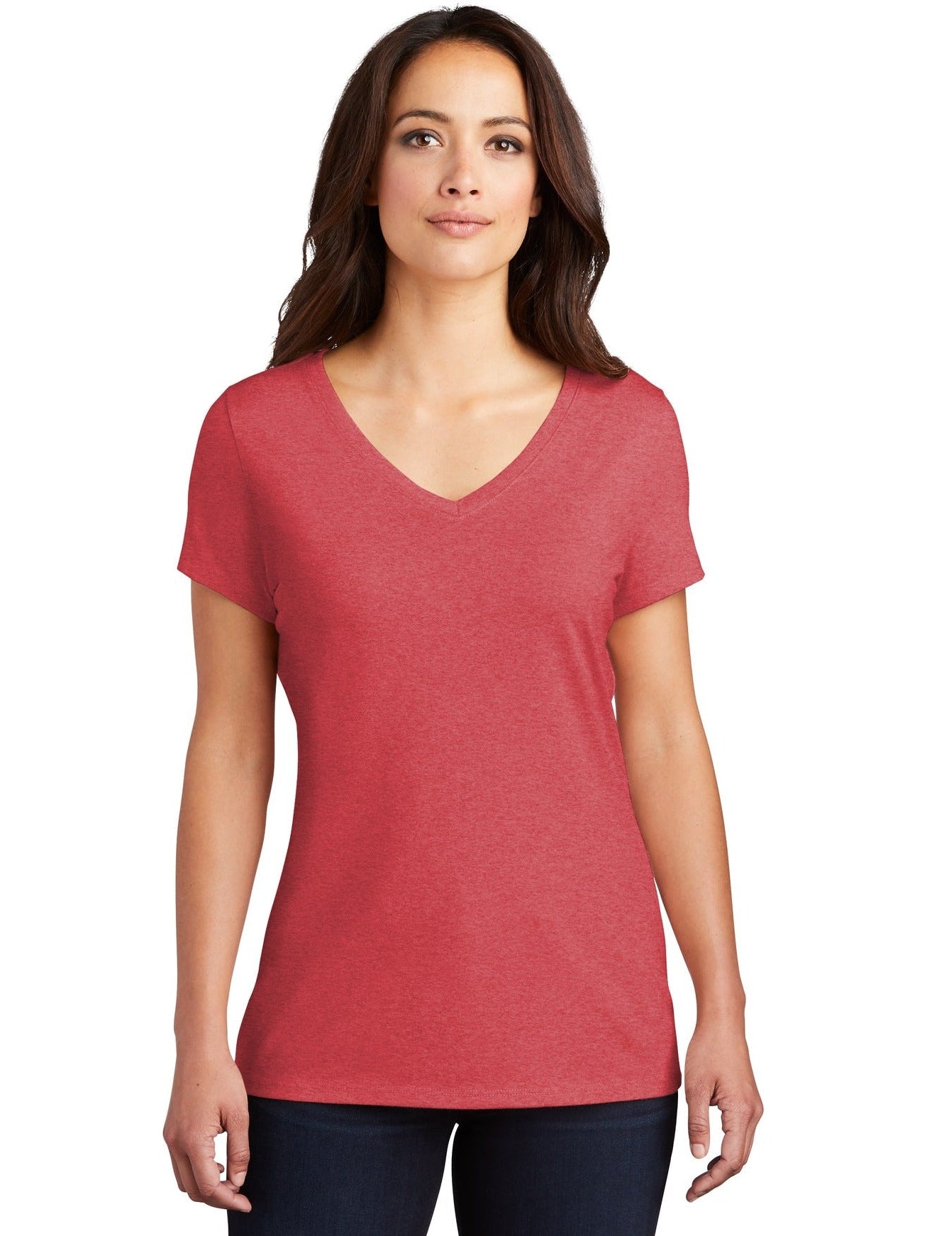 no-logo District Ladies Perfect Tri V-Neck Tee-Regular-District-Thread Logic