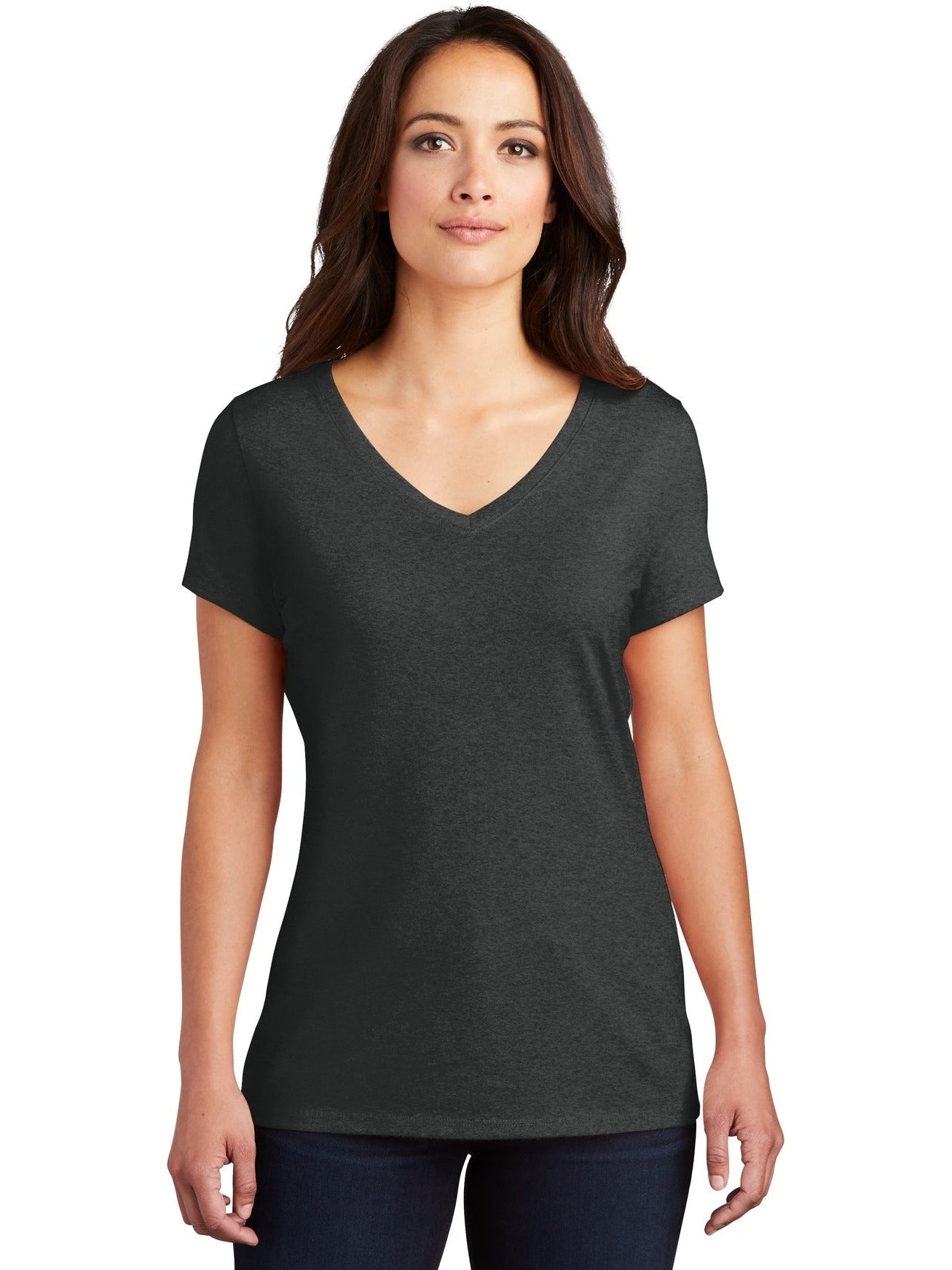 no-logo District Ladies Perfect Tri V-Neck Tee-Regular-District-Thread Logic