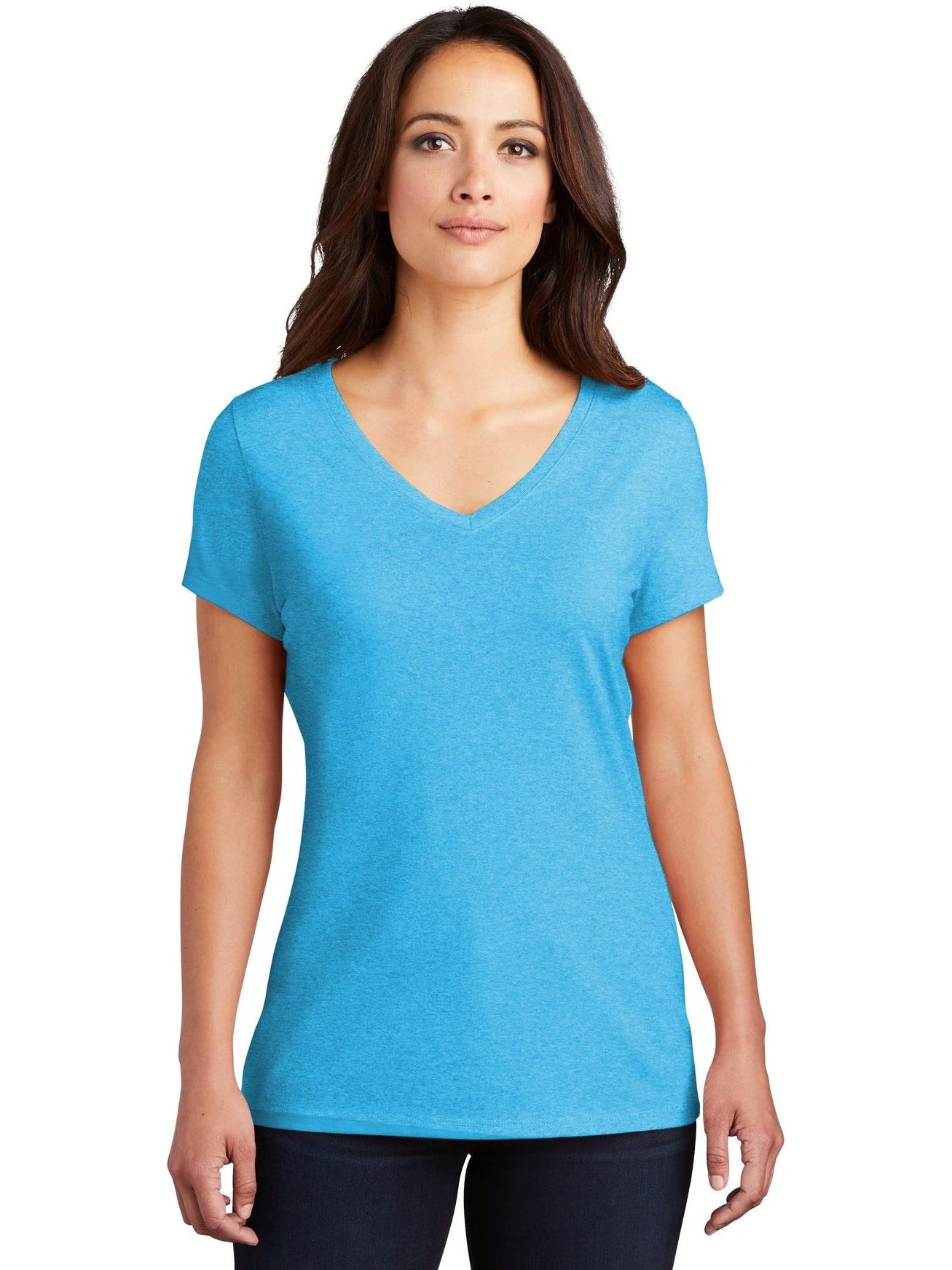 no-logo District Ladies Perfect Tri V-Neck Tee-Regular-District-Thread Logic
