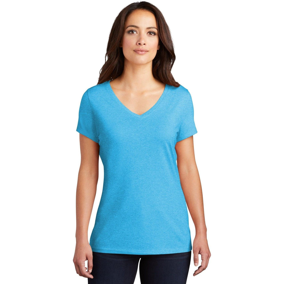 no-logo District Ladies Perfect Tri V-Neck Tee-Regular-District-Thread Logic
