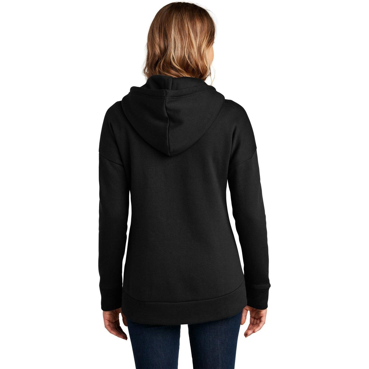 no-logo District Ladies Perfect Weight Fleece Drop Shoulder Full-Zip Hoodie-Regular-District-Thread Logic