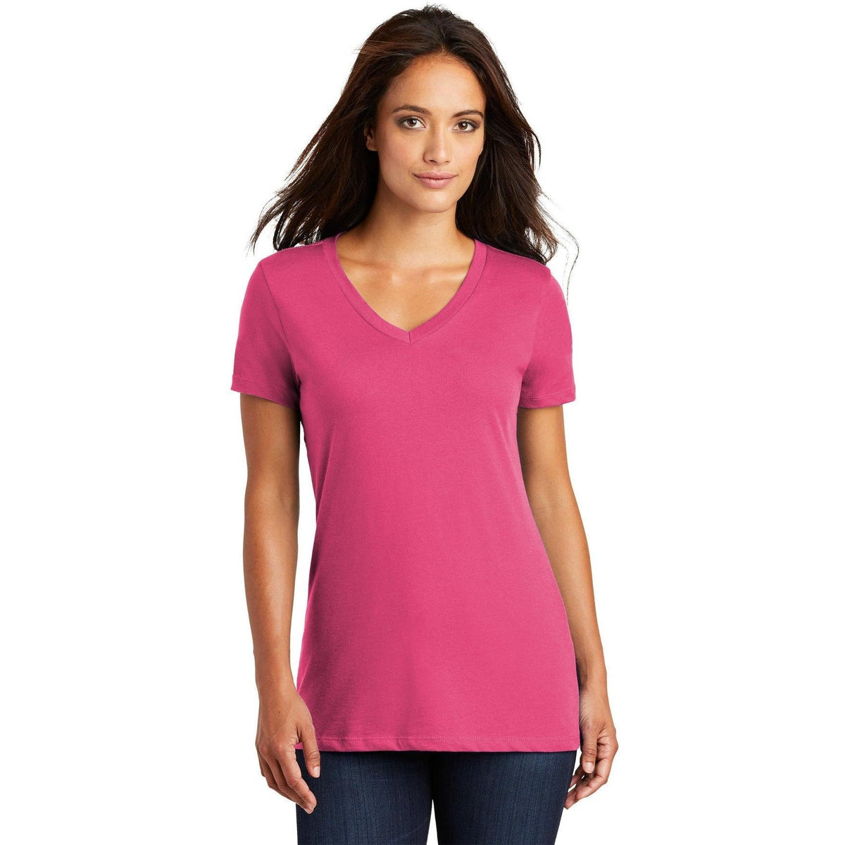 no-logo District Women's Perfect Weight V-Neck Tee-Polos-District-Thread Logic