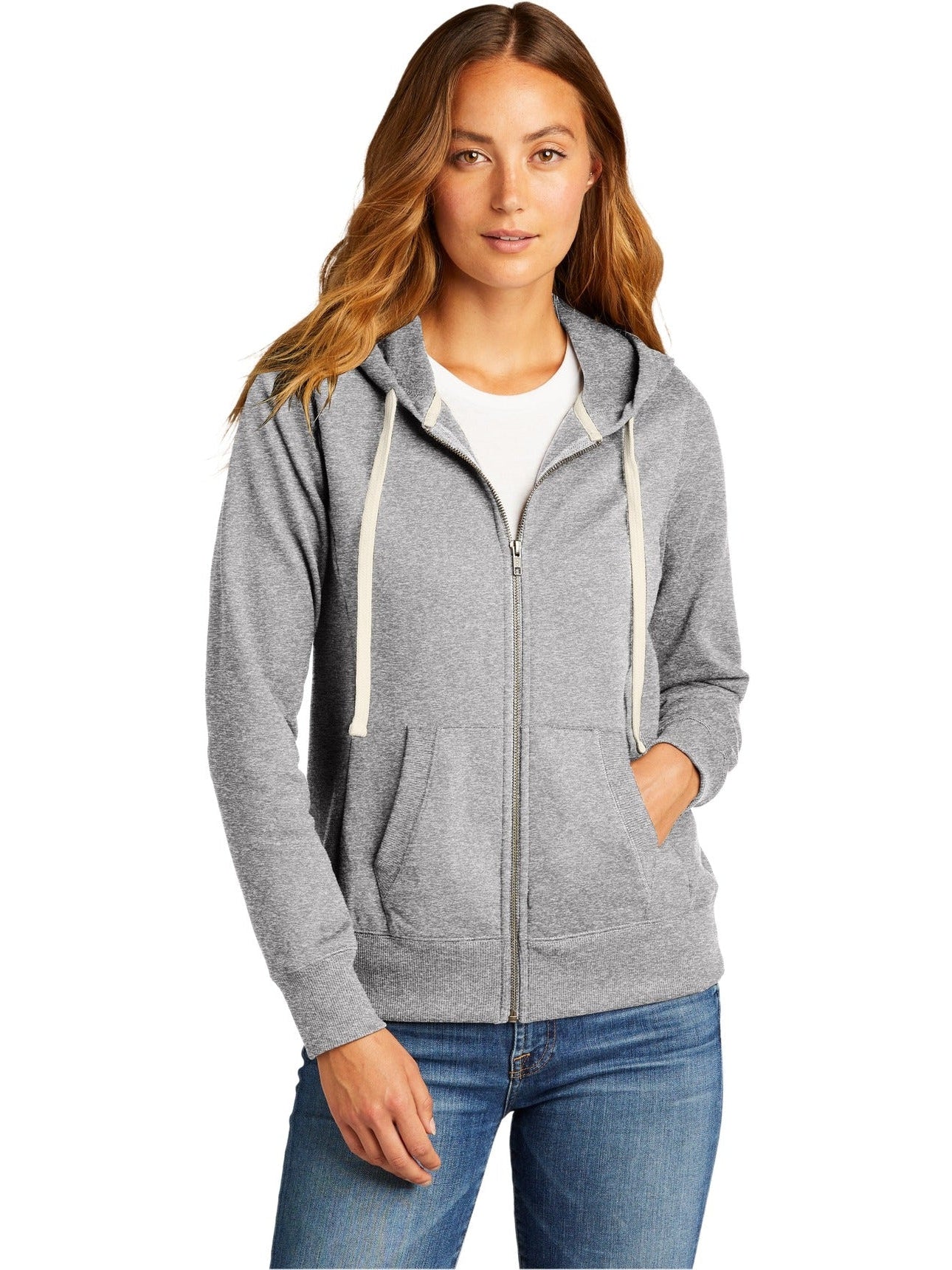 no-logo District Ladies Re-Fleece Full-Zip Hoodie-Regular-District-Thread Logic