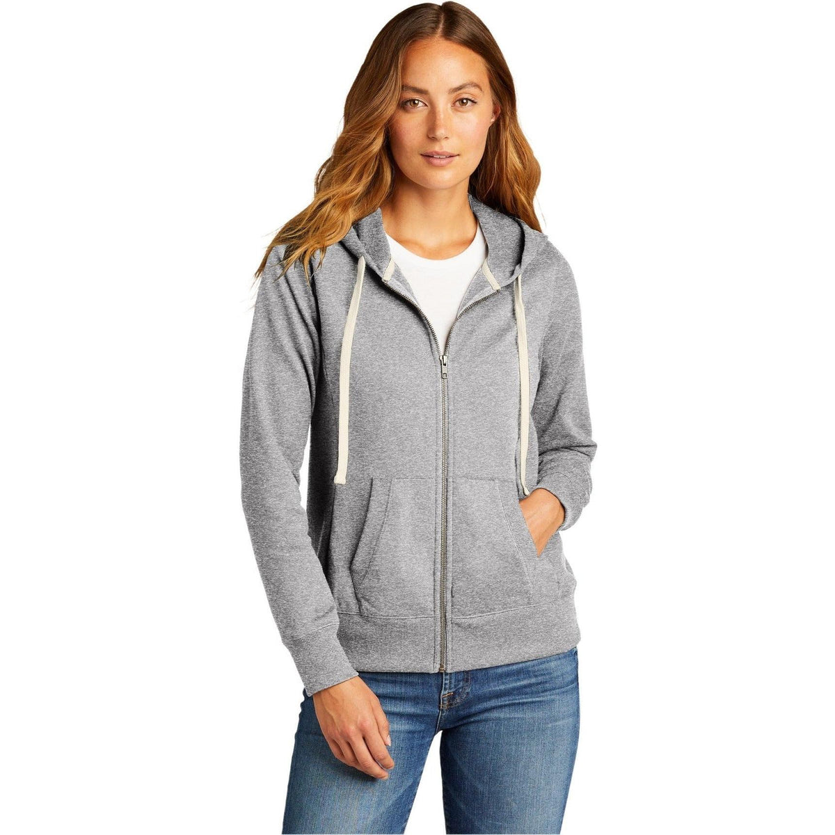 no-logo District Ladies Re-Fleece Full-Zip Hoodie-Regular-District-Thread Logic