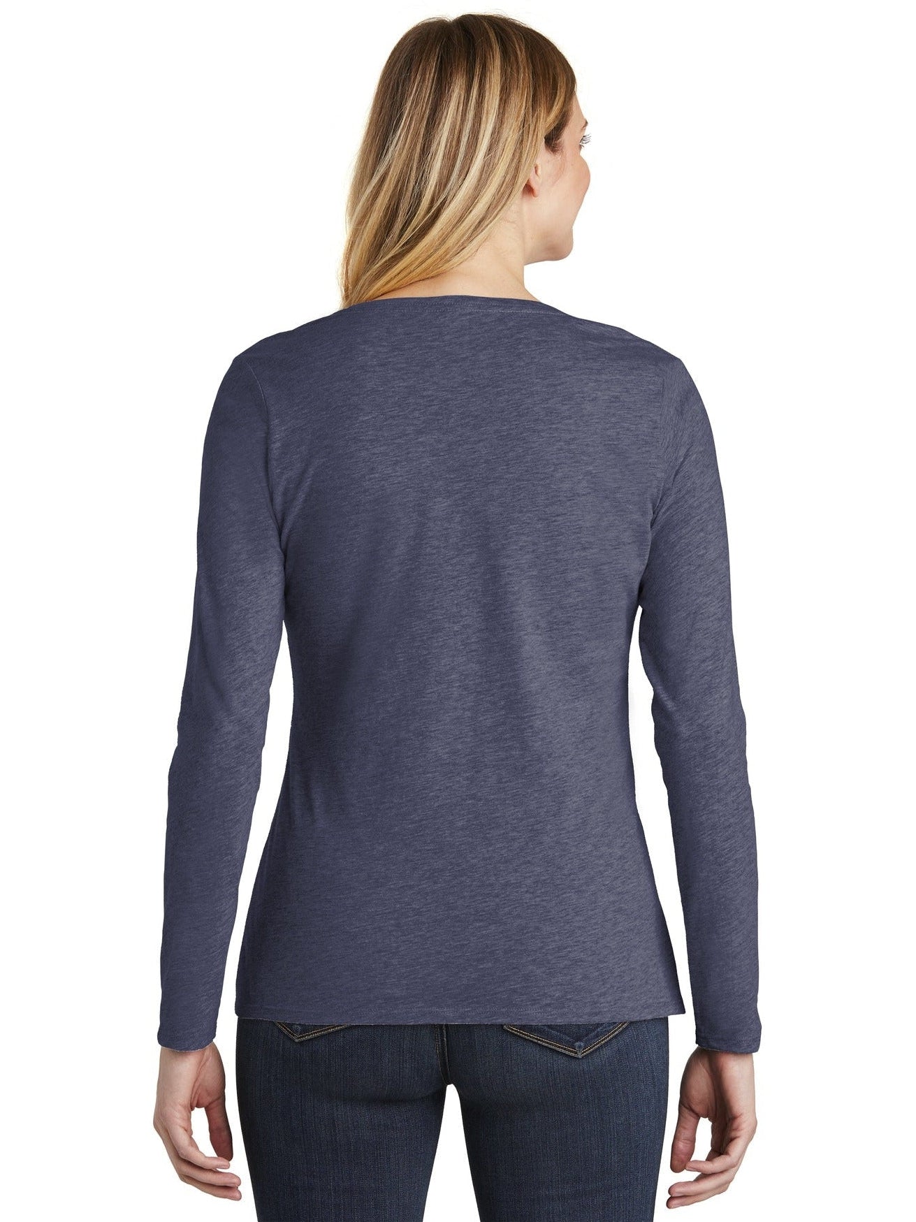 no-logo District Ladies Very Important Tee Long Sleeve V-Neck-Regular-District-Thread Logic