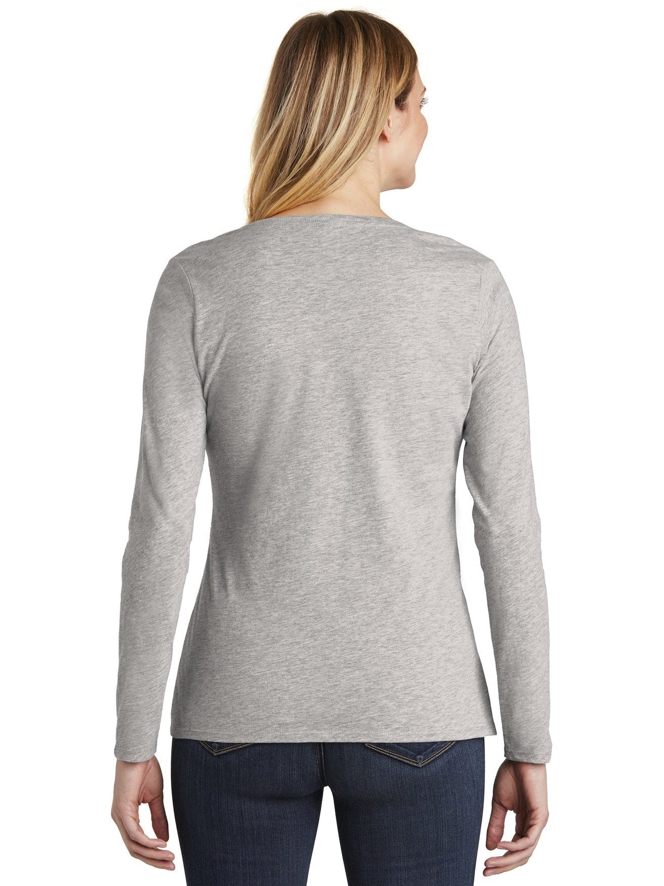 no-logo District Ladies Very Important Tee Long Sleeve V-Neck-Regular-District-Thread Logic