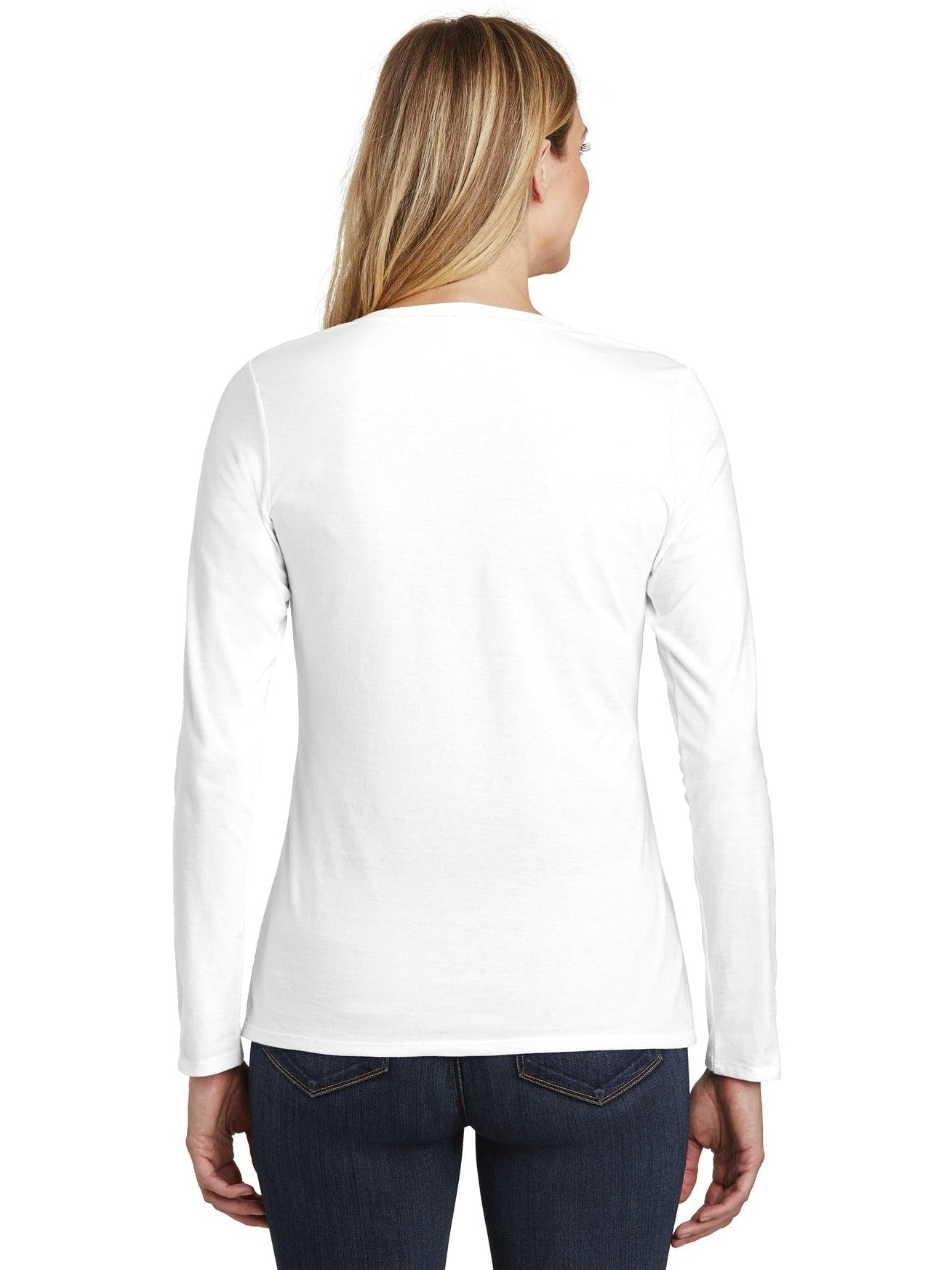 no-logo District Ladies Very Important Tee Long Sleeve V-Neck-Regular-District-Thread Logic