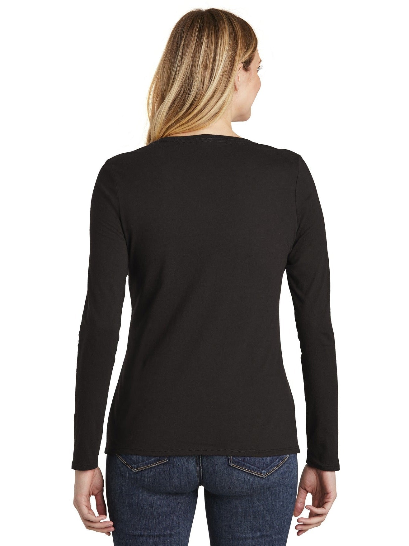 no-logo District Ladies Very Important Tee Long Sleeve V-Neck-Regular-District-Thread Logic
